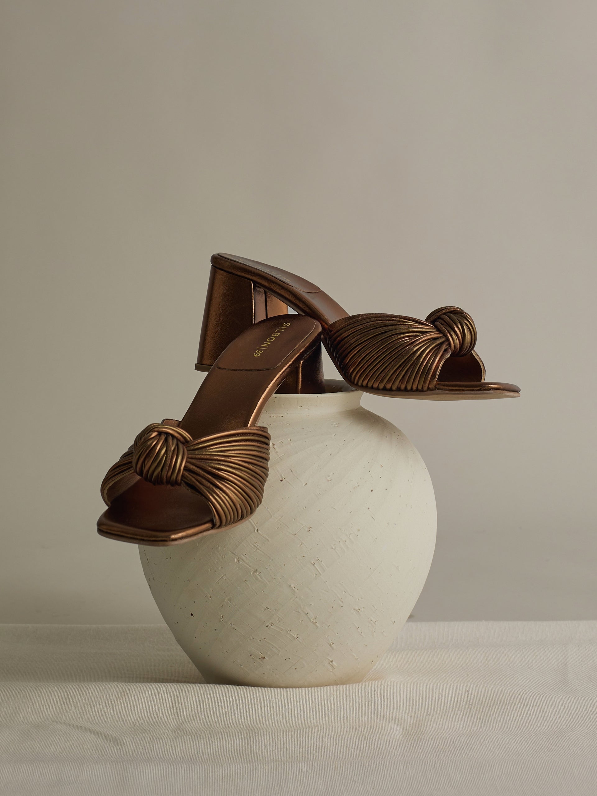Copper rope heeled sandal