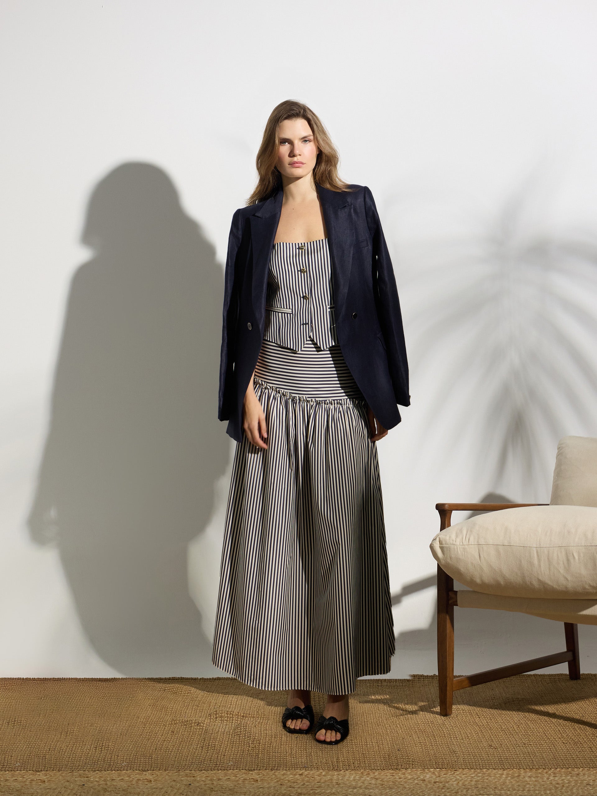 Veste unique bleu marine