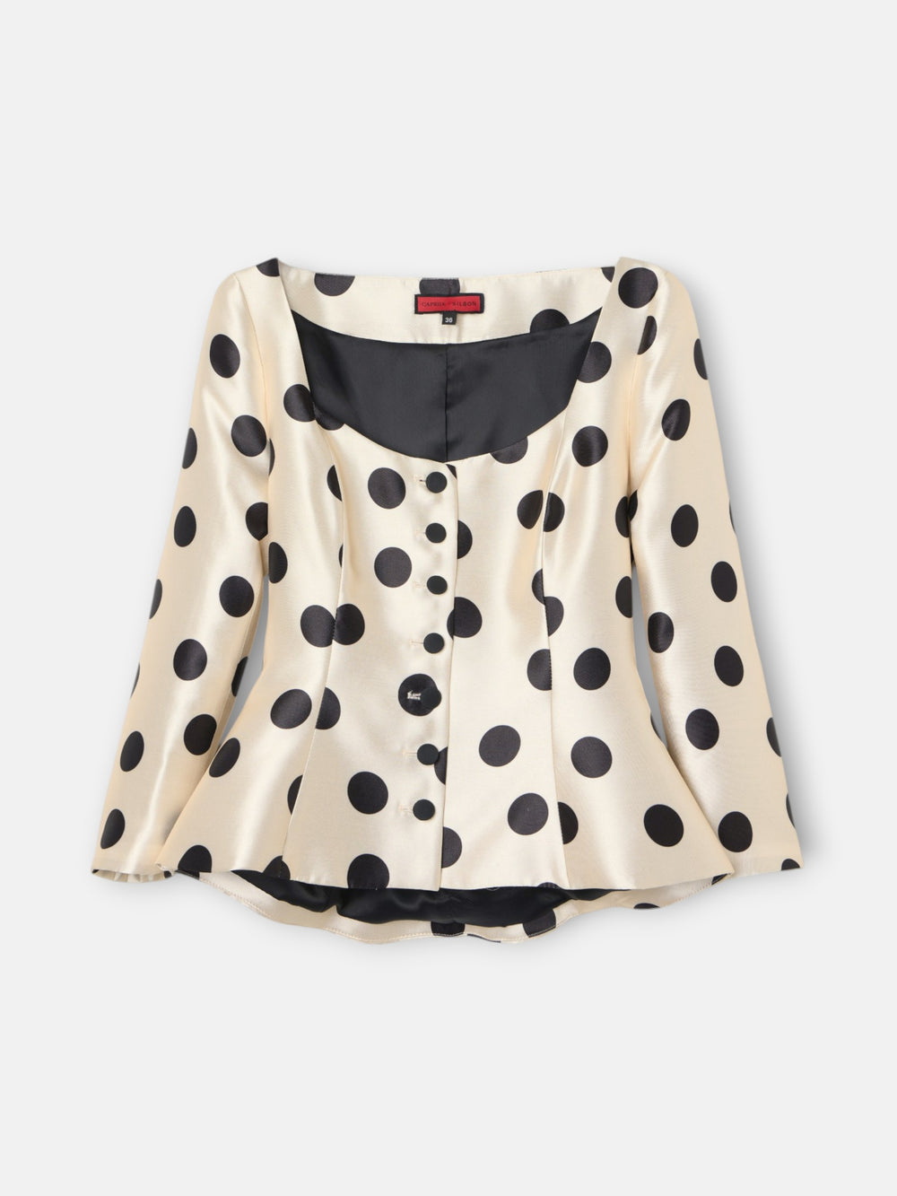 Veste CaprilexSilbon mikado à pois noirs
