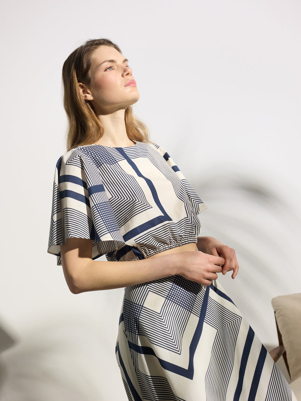 Blouse unique imprimé bleu
