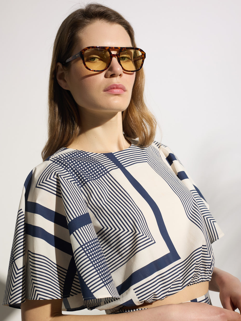 Blouse unique imprimé bleu
