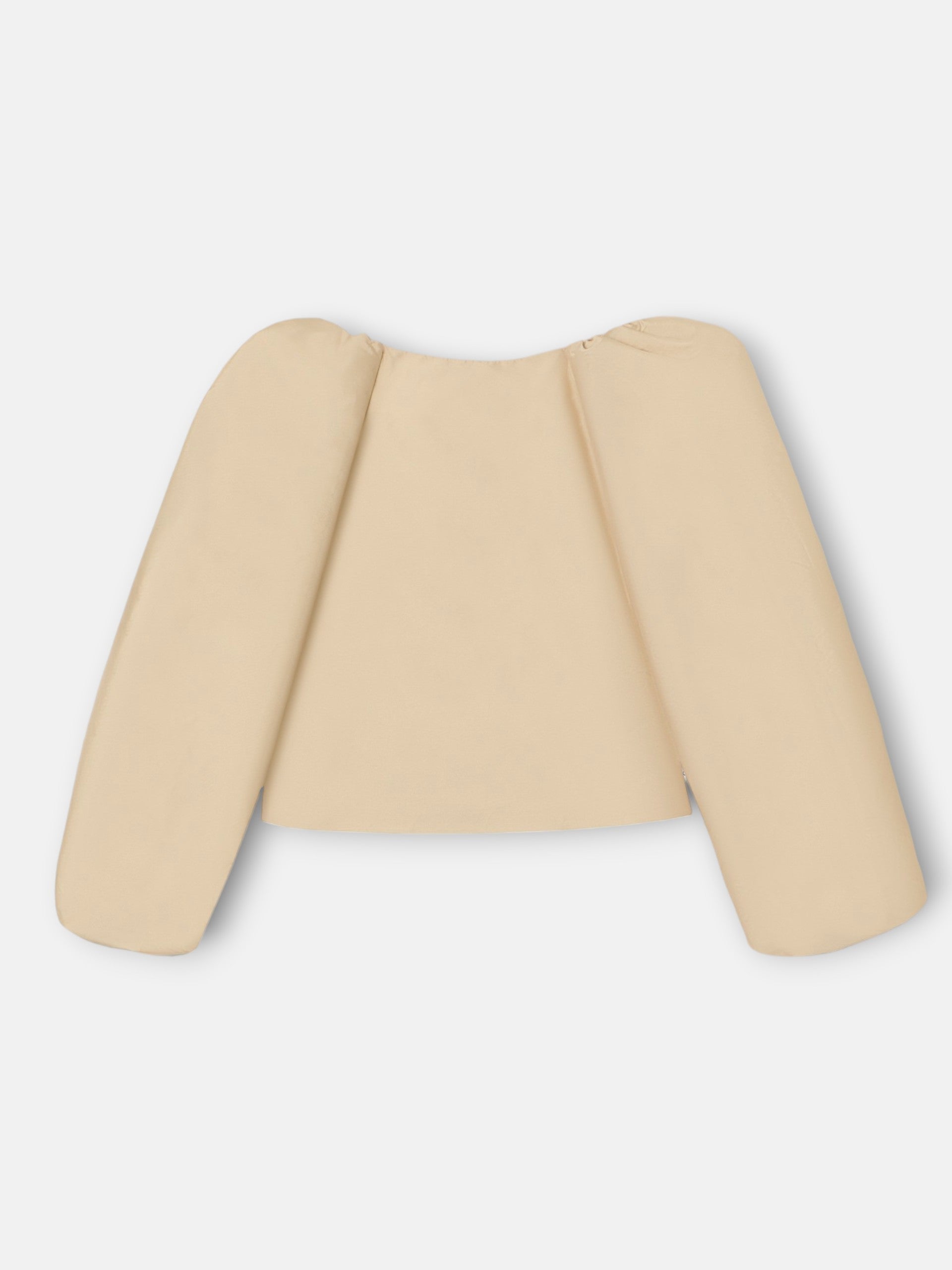 Blouse collection événement manches ballon beige
