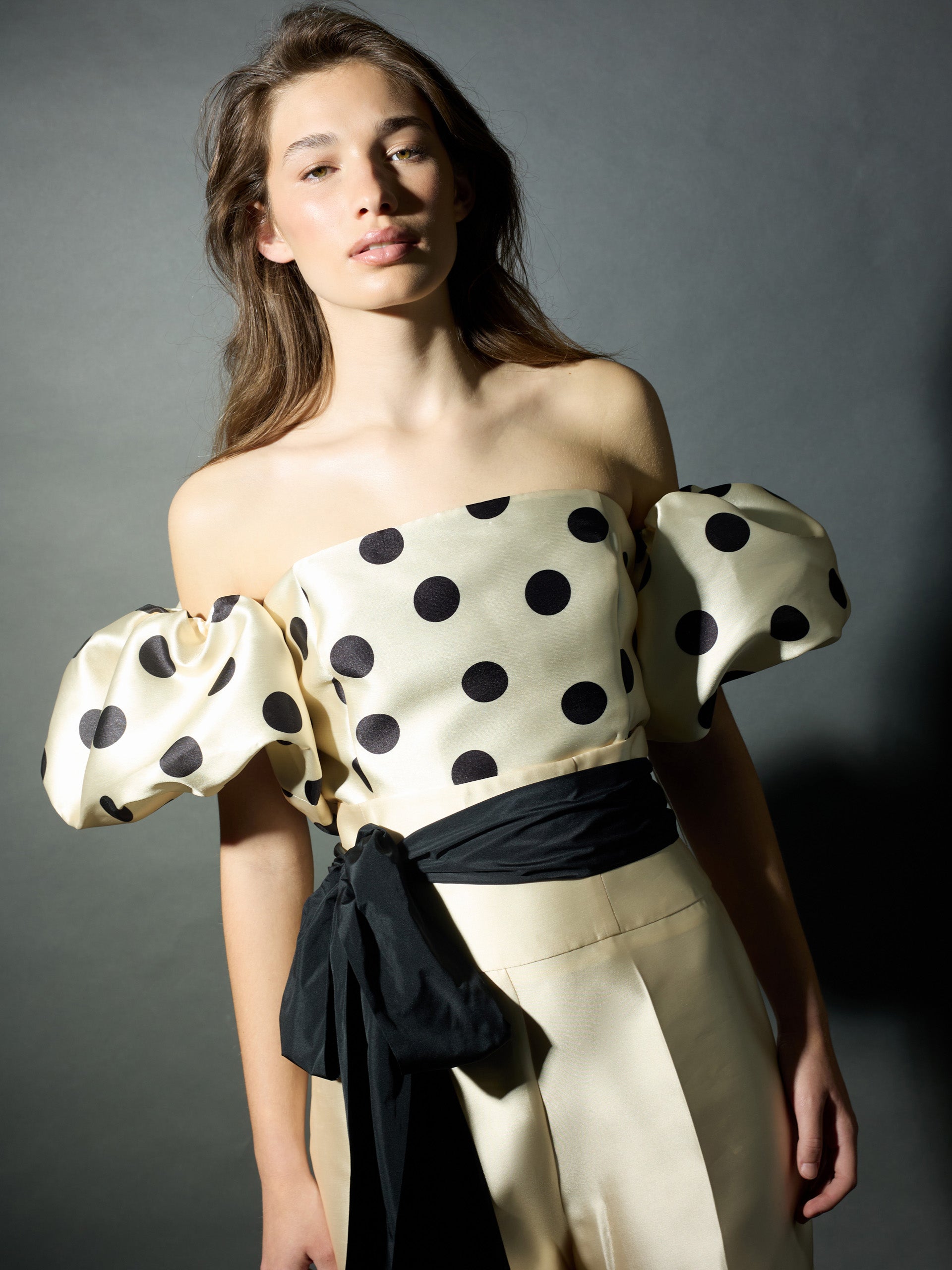 Top CaprilexSilbon mikado vanilla and black