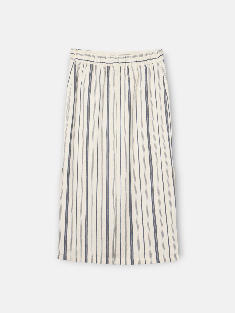 Midi skirt unique blue and beige stripes