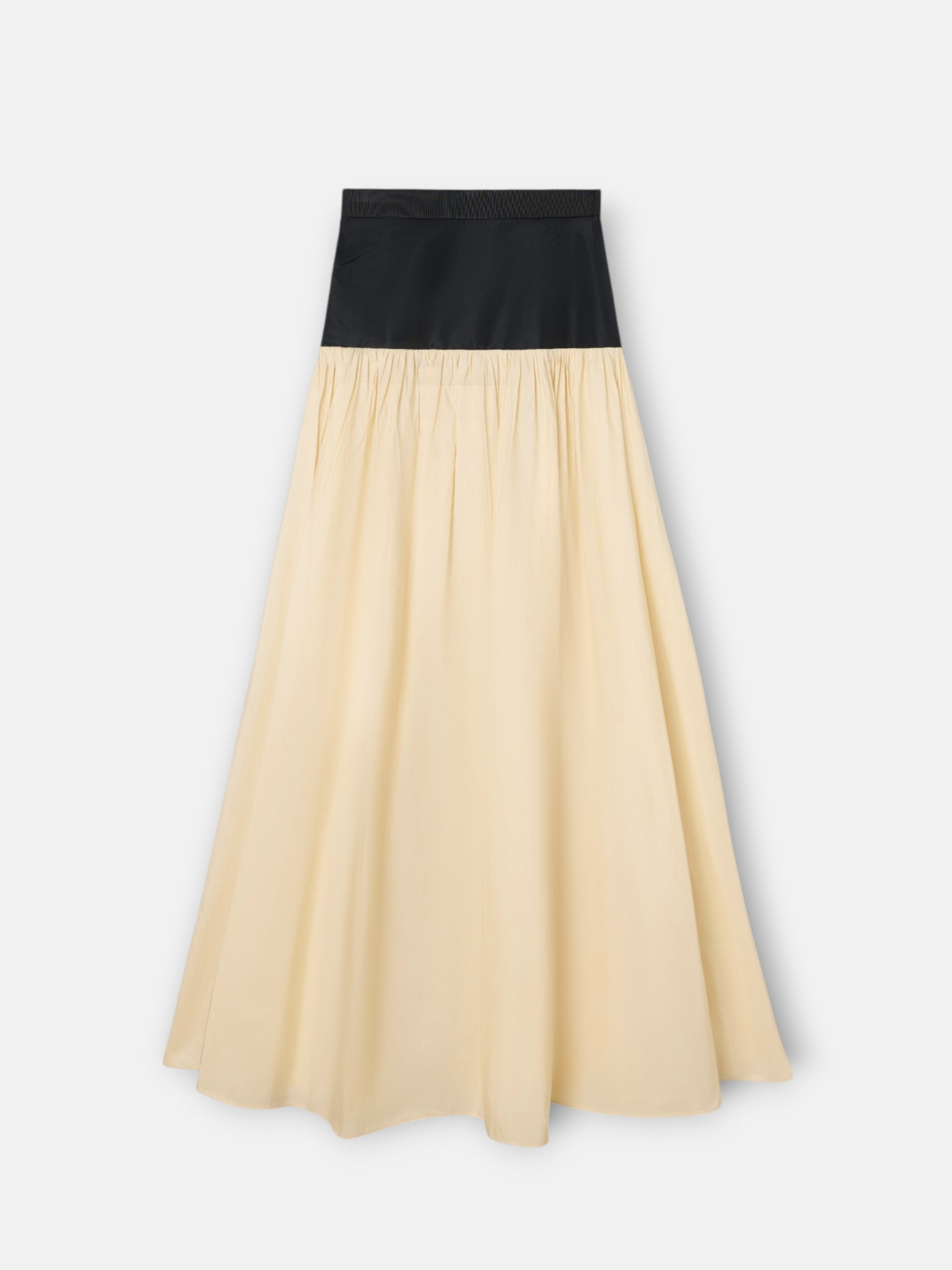 Falda CaprilexSilbon tafeta vainilla y negro