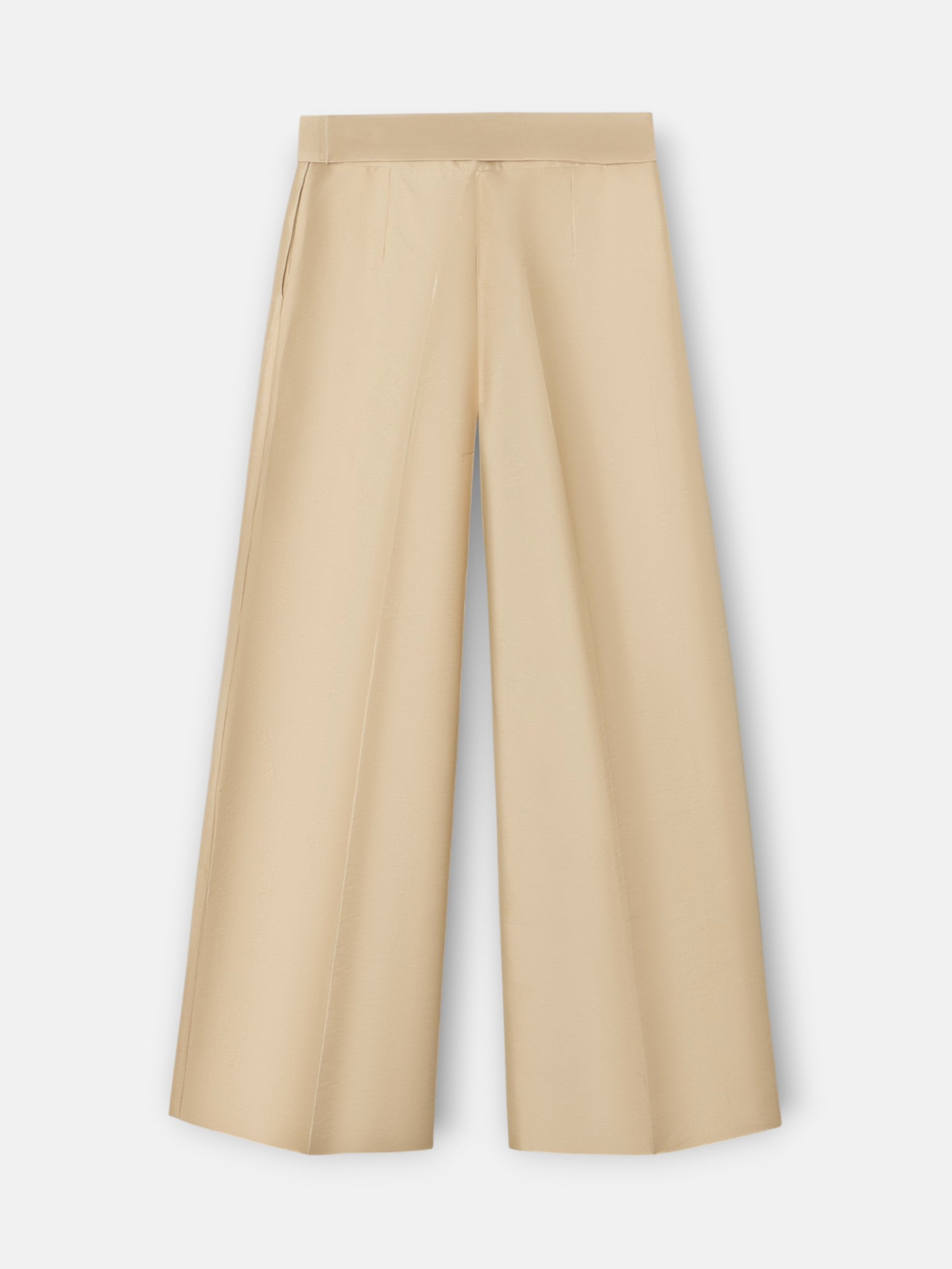 Pantalon collection événement taffetas beige
