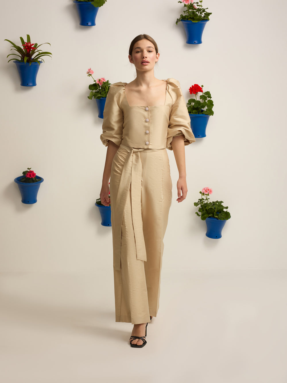 Pantalon event collection tafeta beige