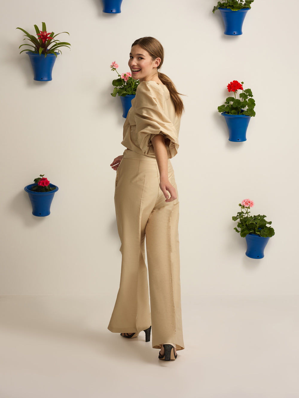 Pantalon event collection tafeta beige