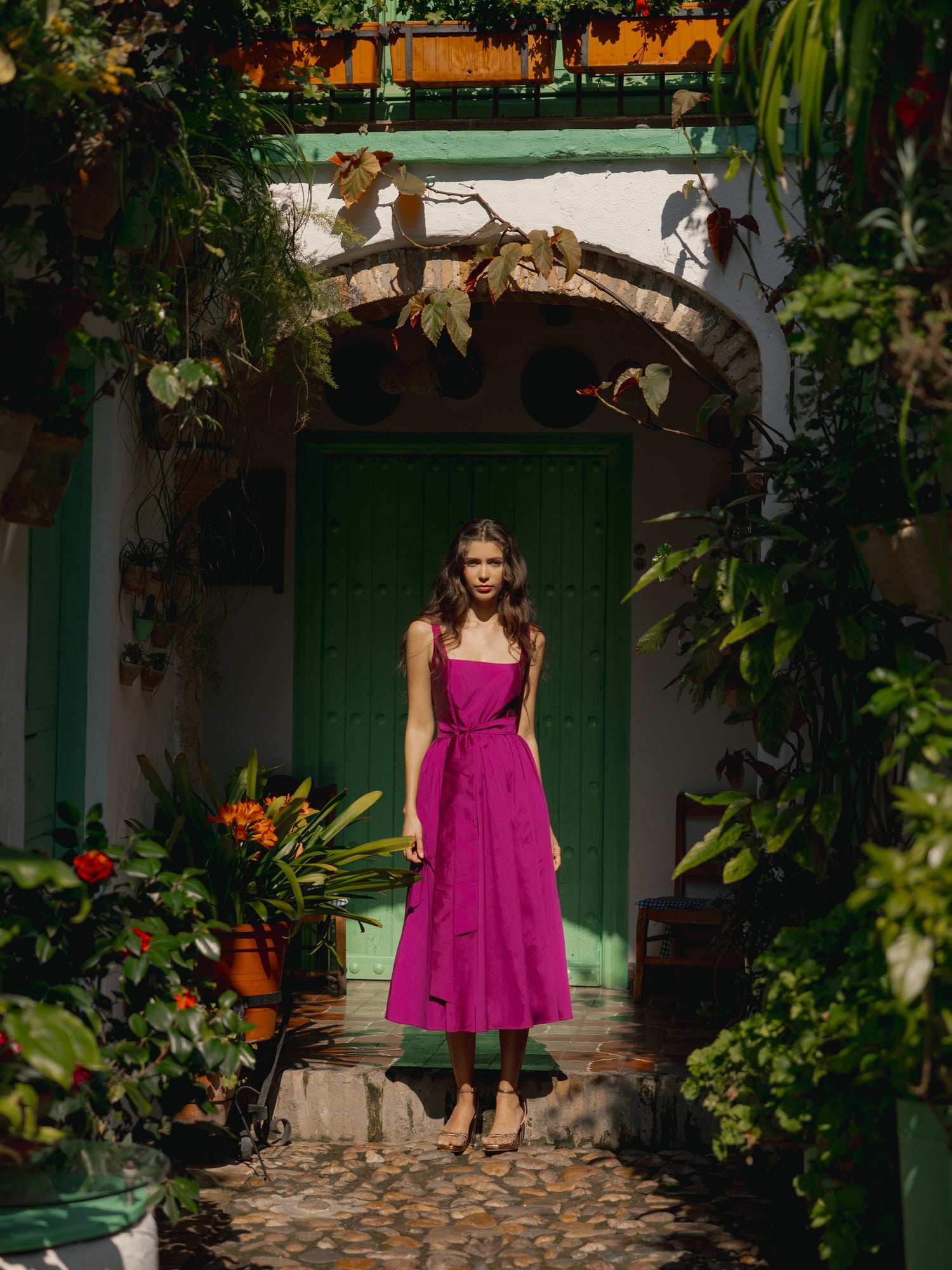 Vestido coleção de eventos tafetá roxo