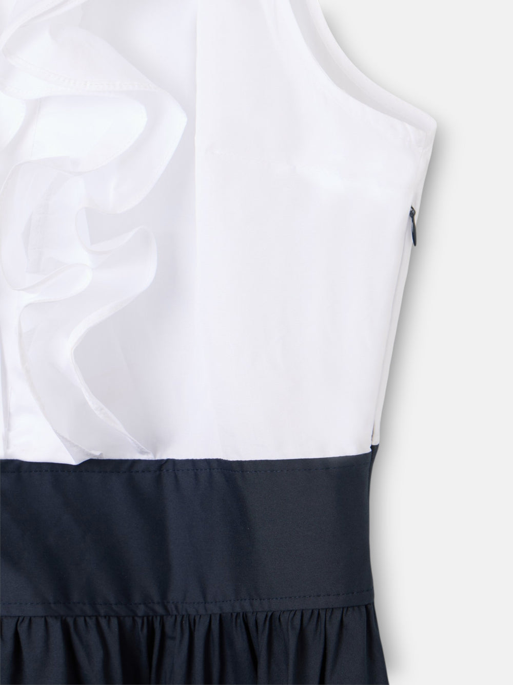 Robe chemise unique bleu marine et blanc