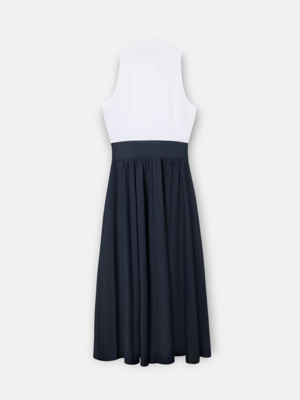 Robe chemise unique bleu marine et blanc