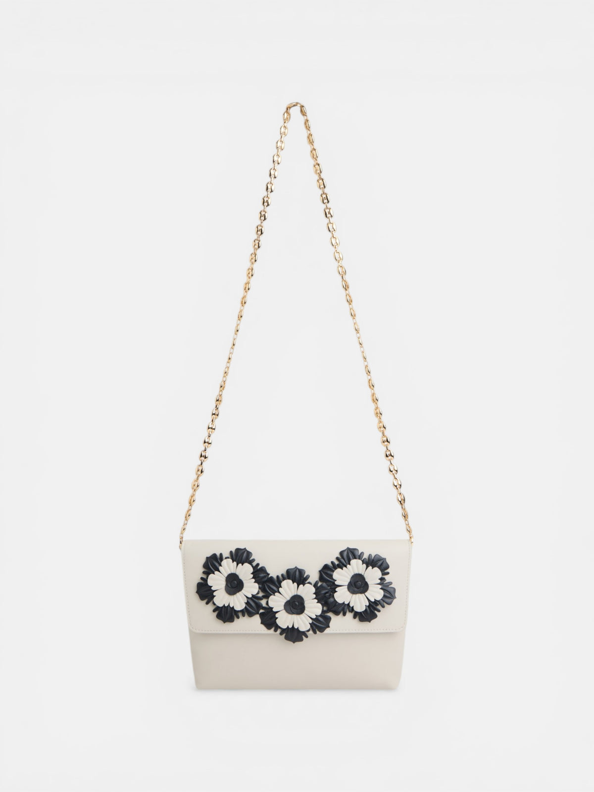 Napa leather evening clutch bag in raw color