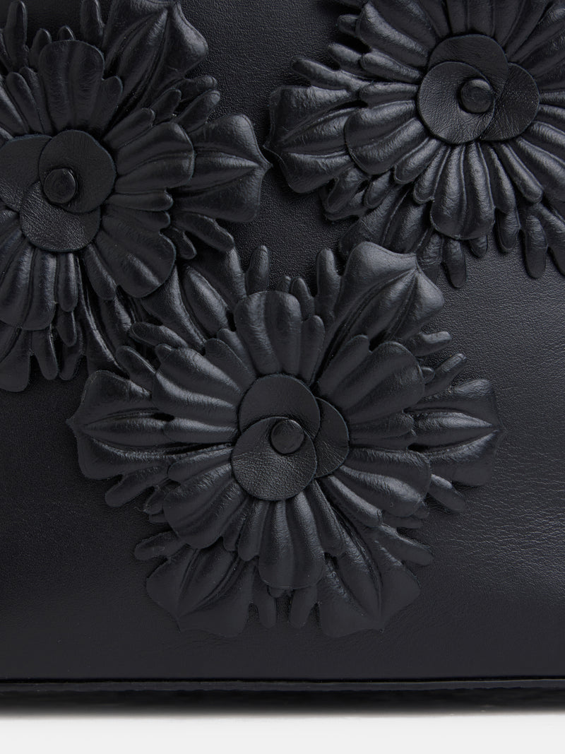 Sac de soirée en cuir nappa poignées noir