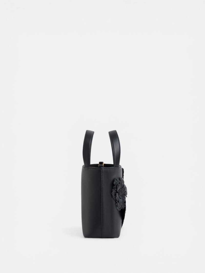 Sac de soirée en cuir nappa poignées noir