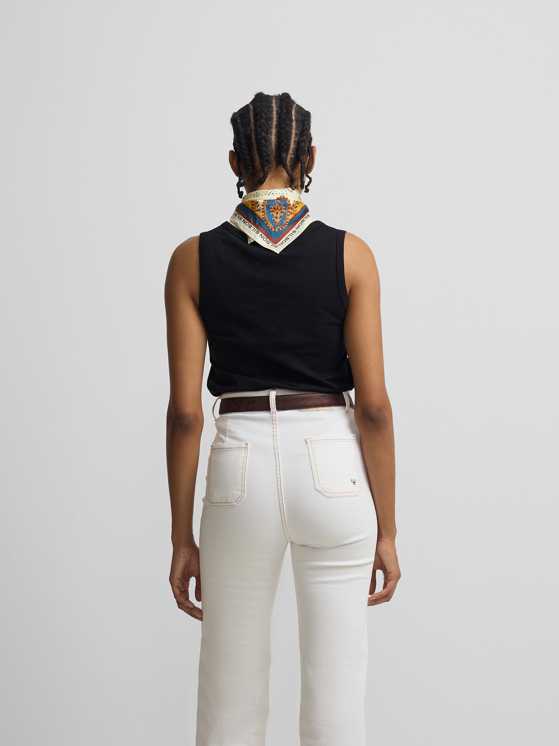 Débardeur femme noir avec application de perles