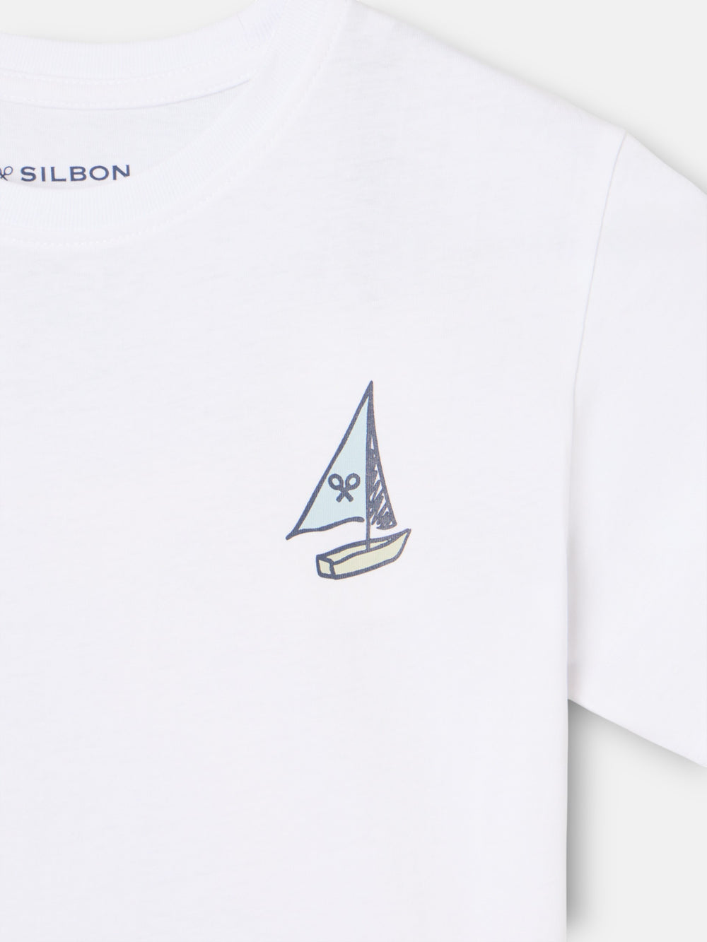T-shirt enfant col blanc