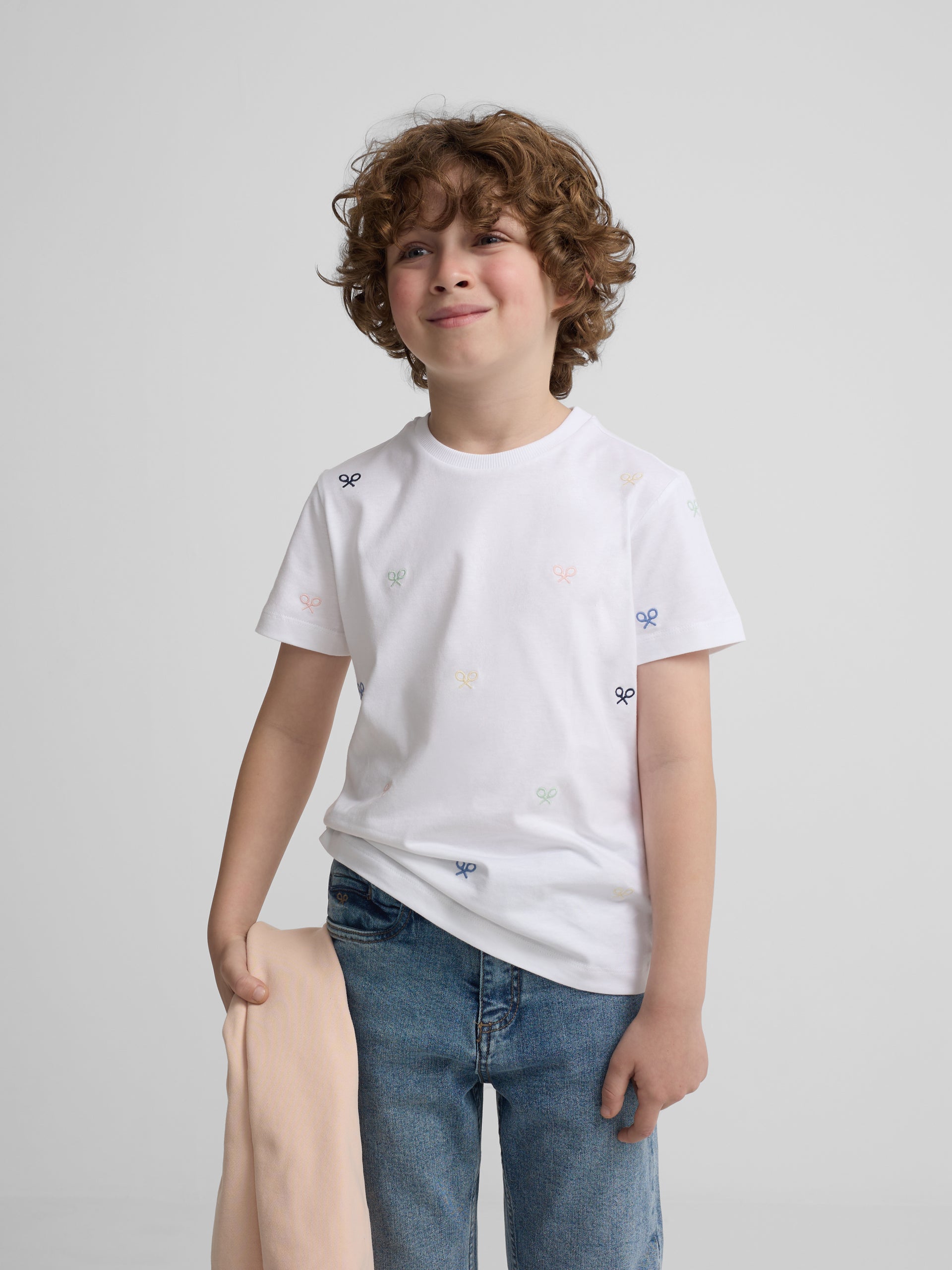 Camiseta kids multiraqueta colores blanco