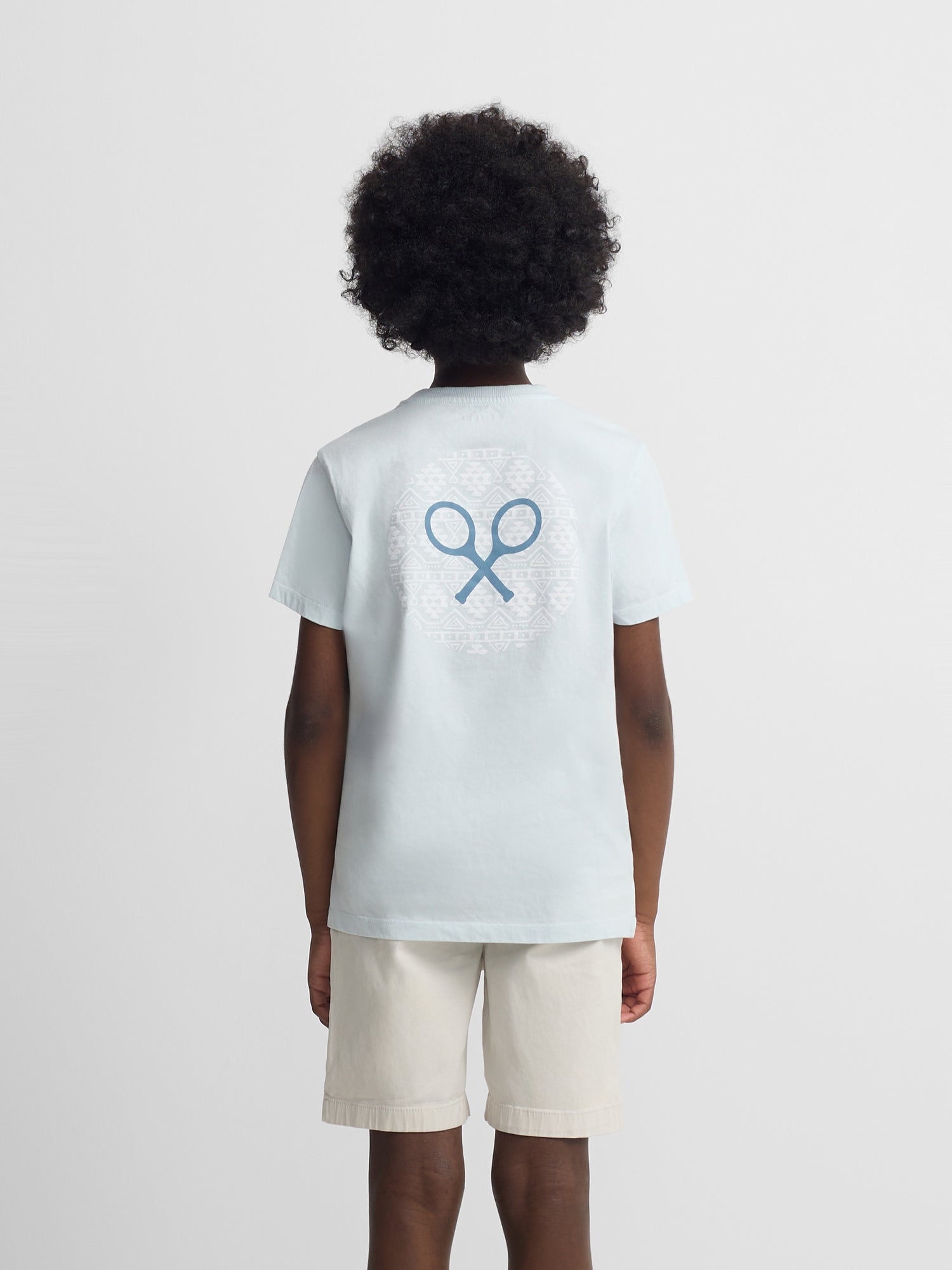 Camiseta kids raqueta etnica azul claro