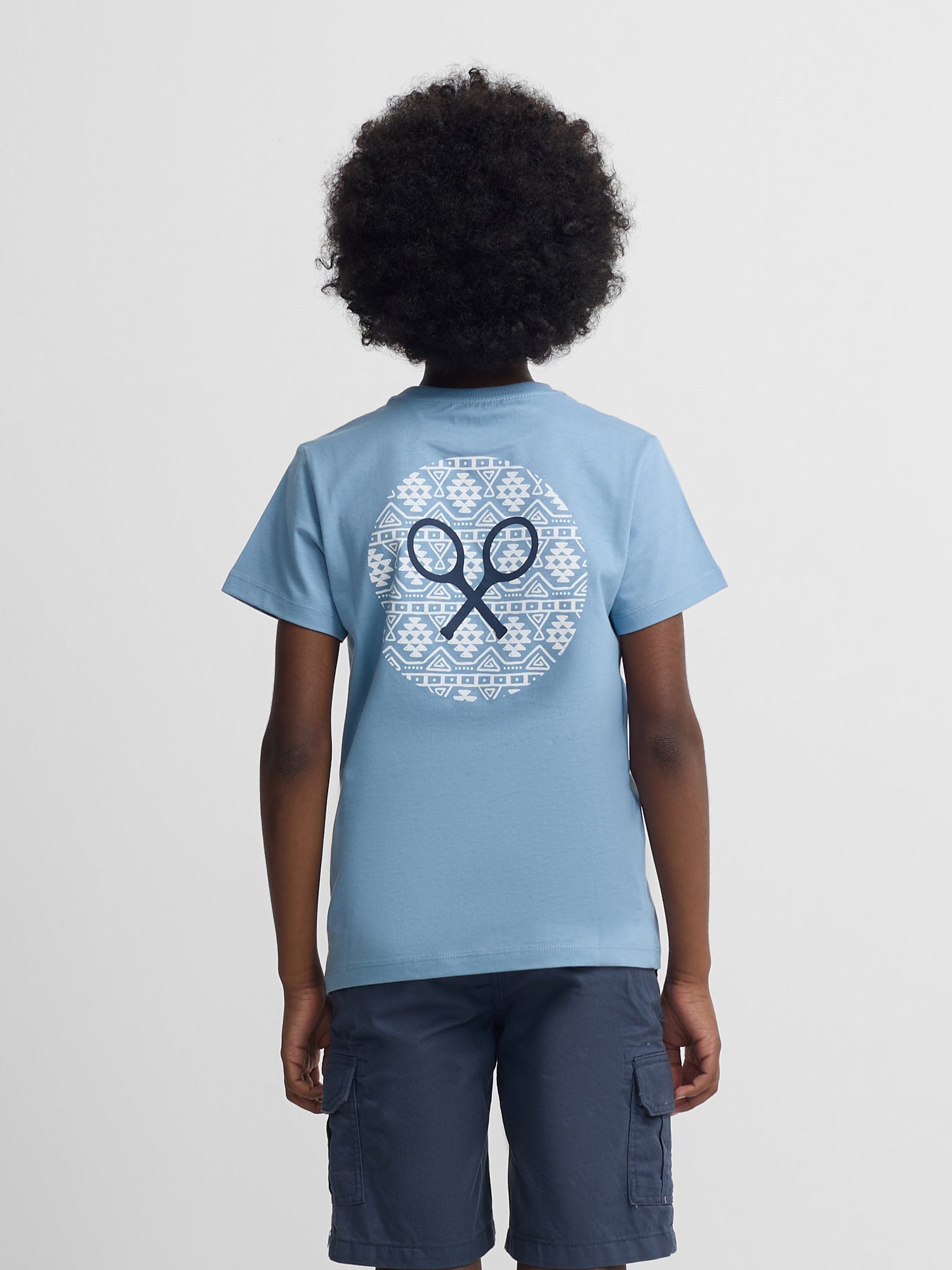 Camiseta kids raqueta etnica azul marino