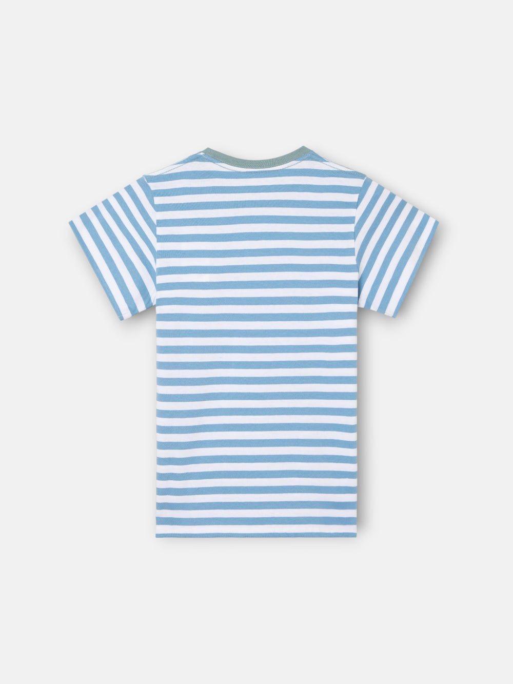 Camisola criança com debrum de riscas finas azul