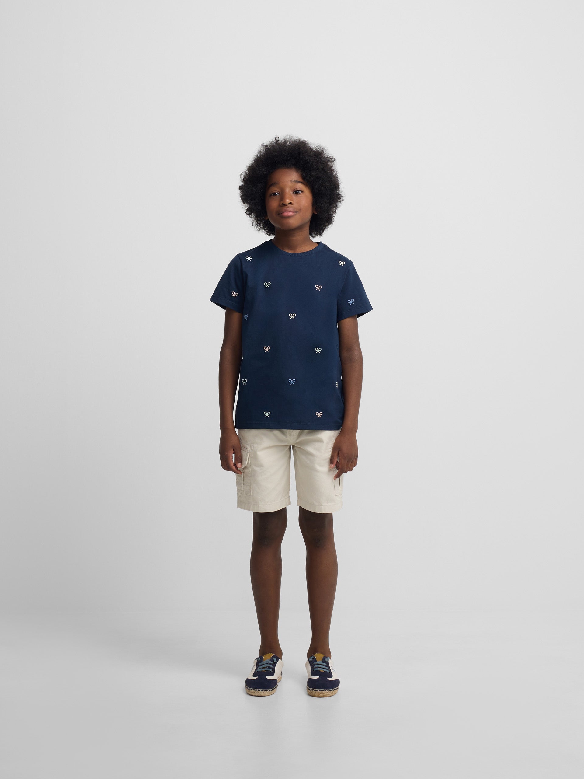 Kids multiracket t-shirt in navy blue colors