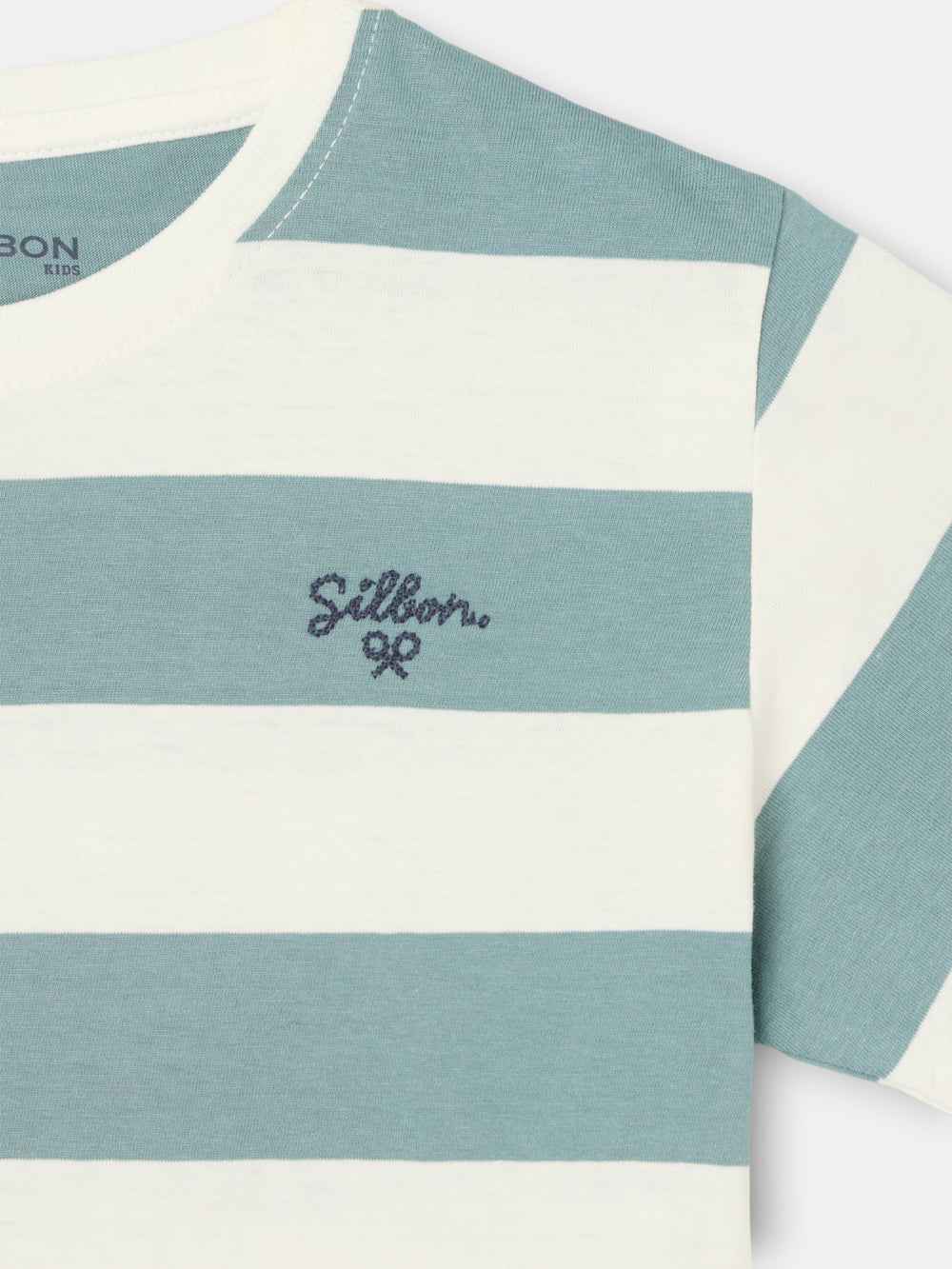 T-shirt enfant rayé vintage vert