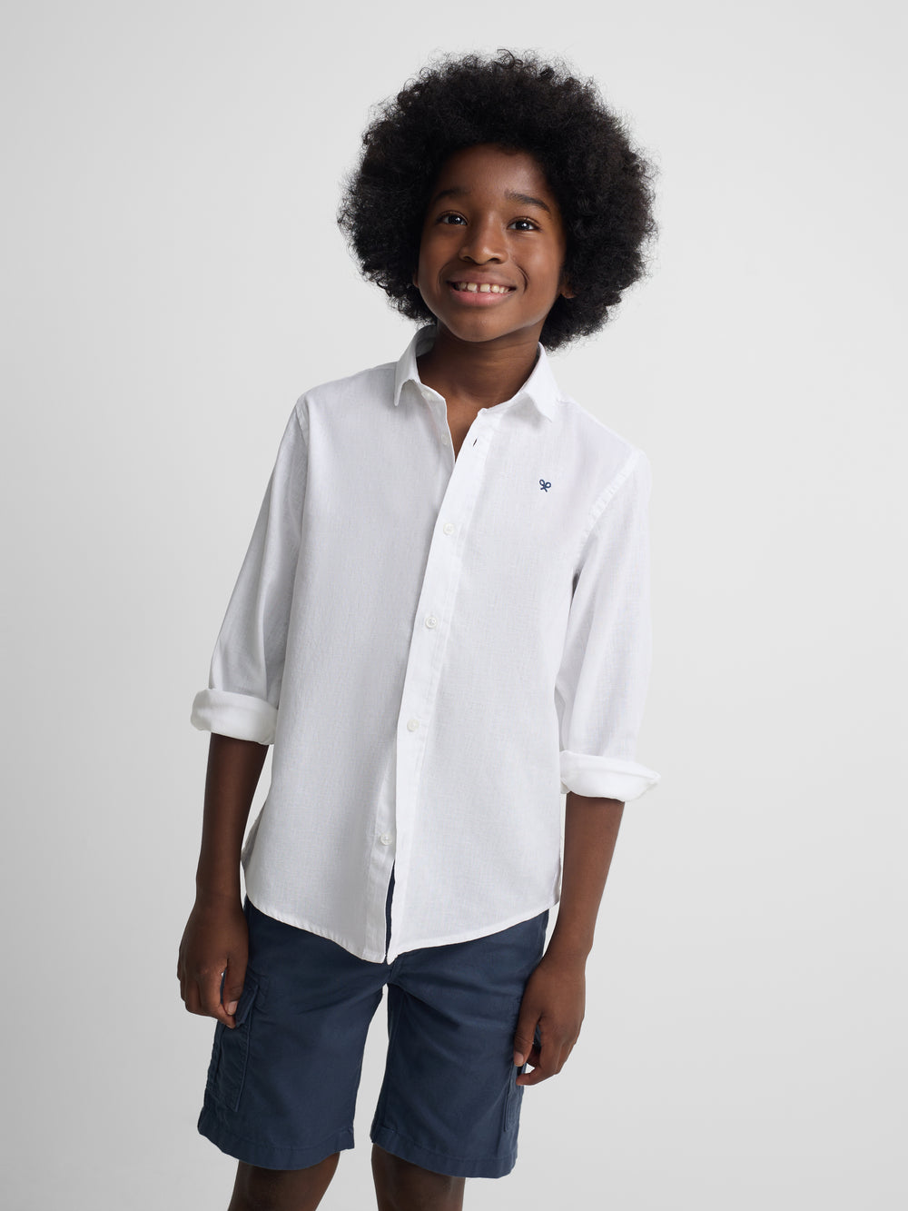 White linen kids' sport shirt
