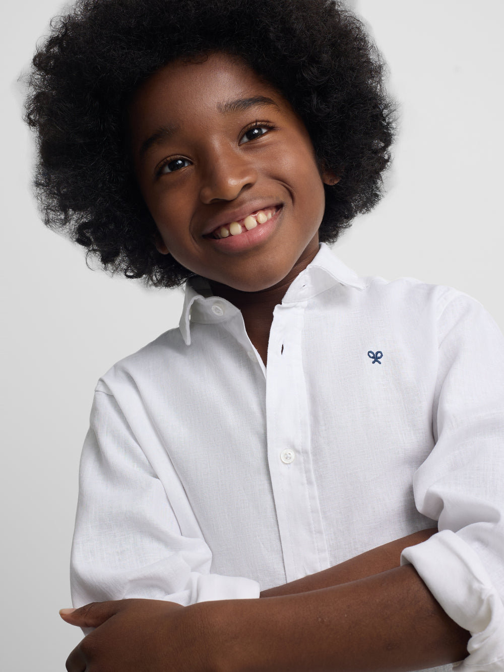 White linen kids' sport shirt