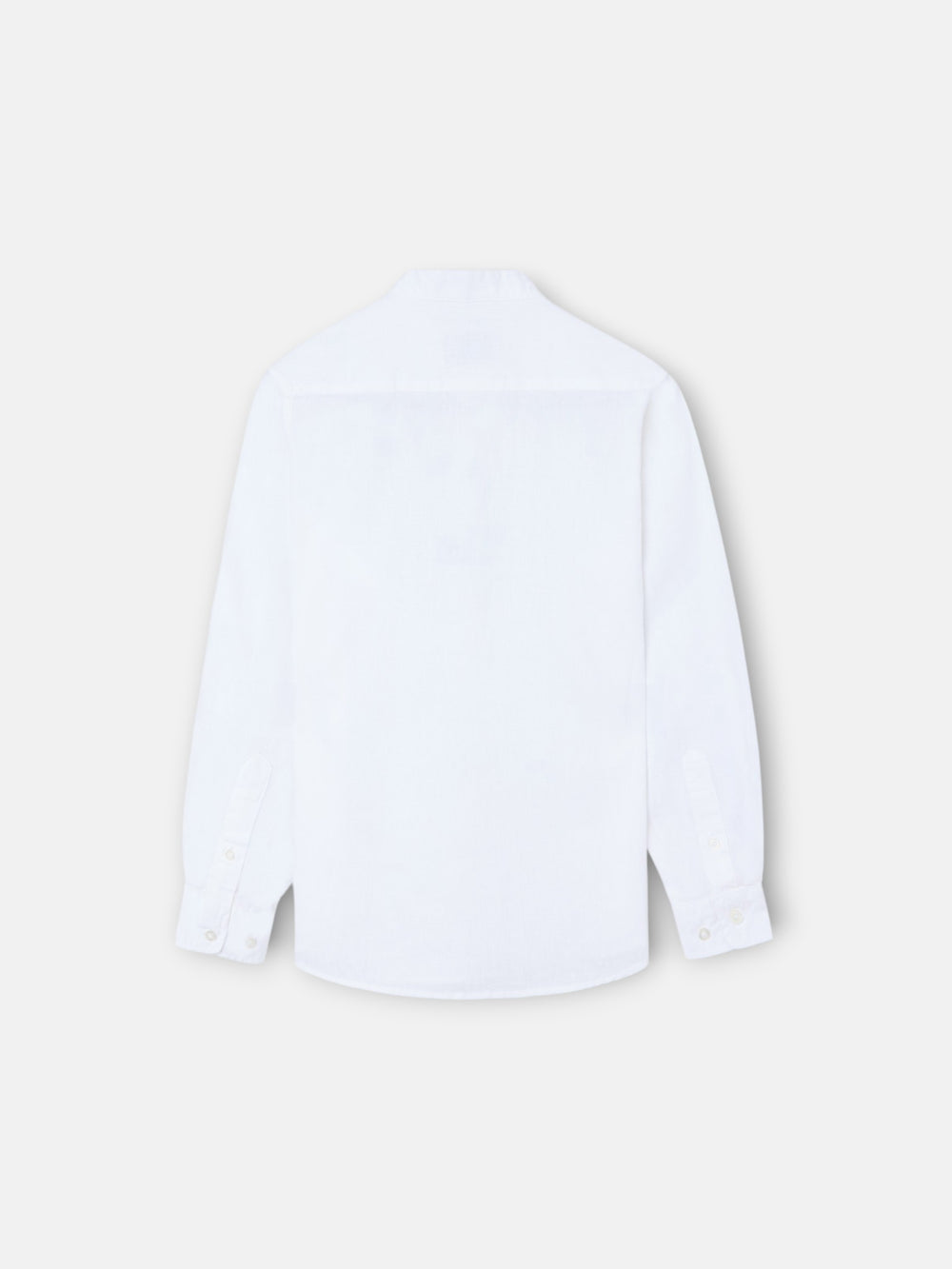Kids' sport linen shirt with white Mao collar