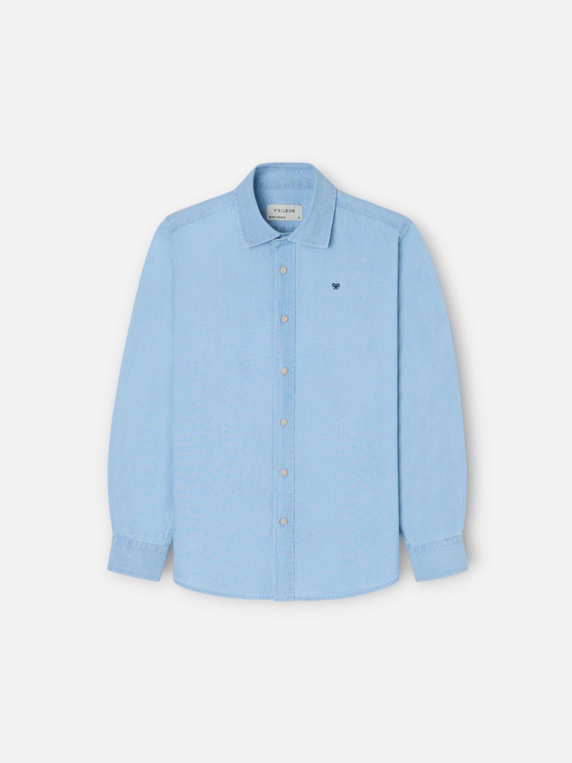 Camisa sport kids denim azul claro