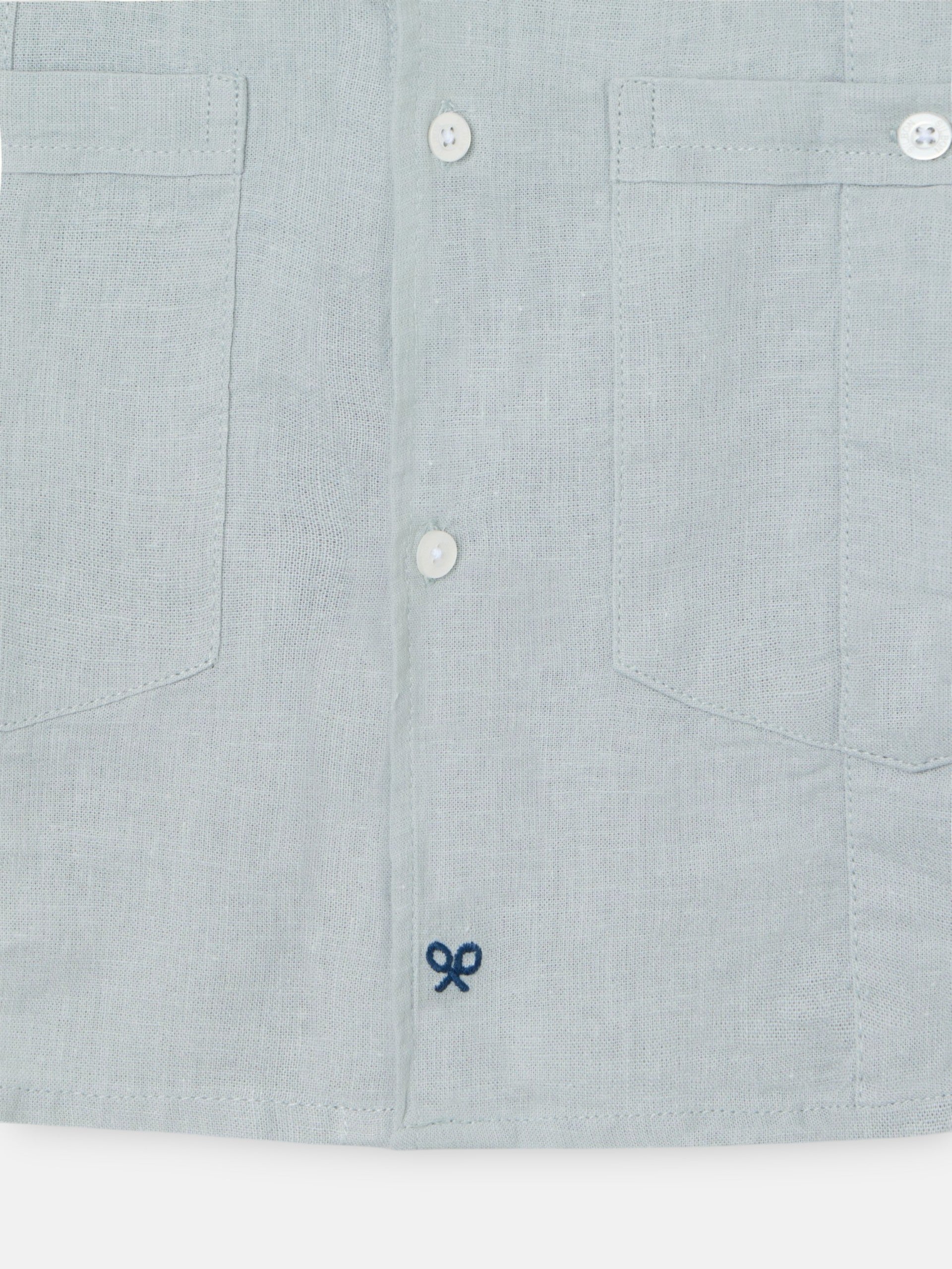 Light green linen sport guayabera for kids