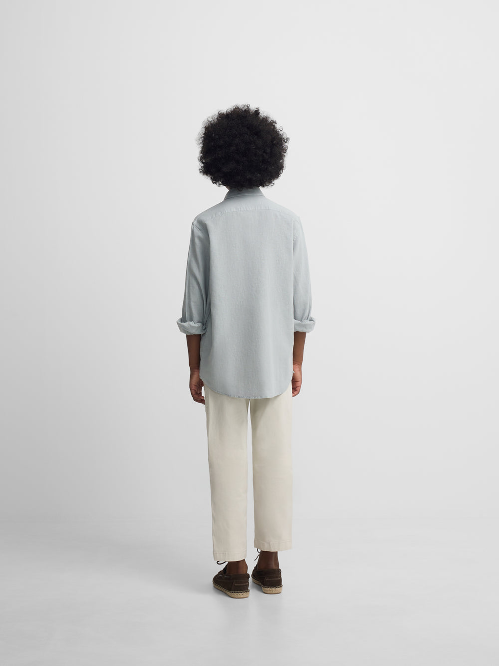 Light green linen sport guayabera for kids