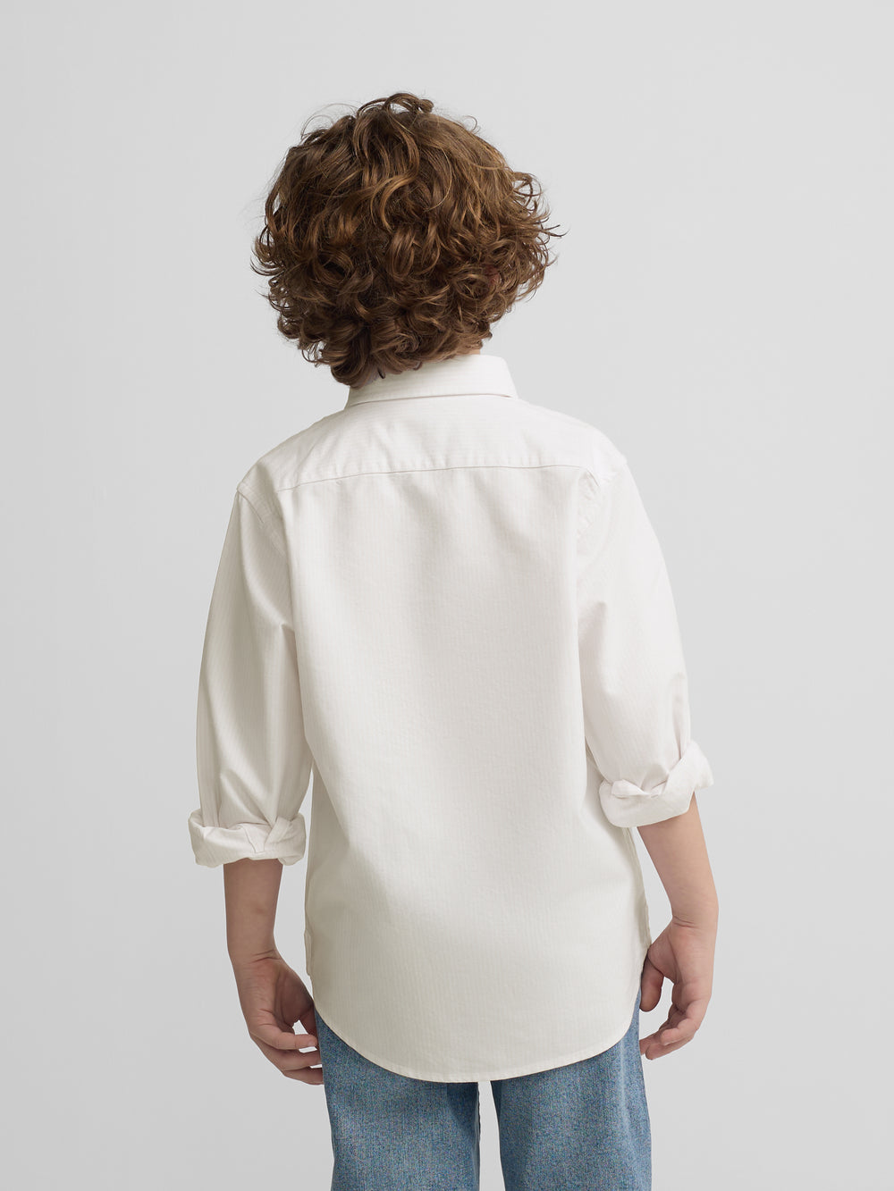 Camisa sport kids rayas oxford amarillo