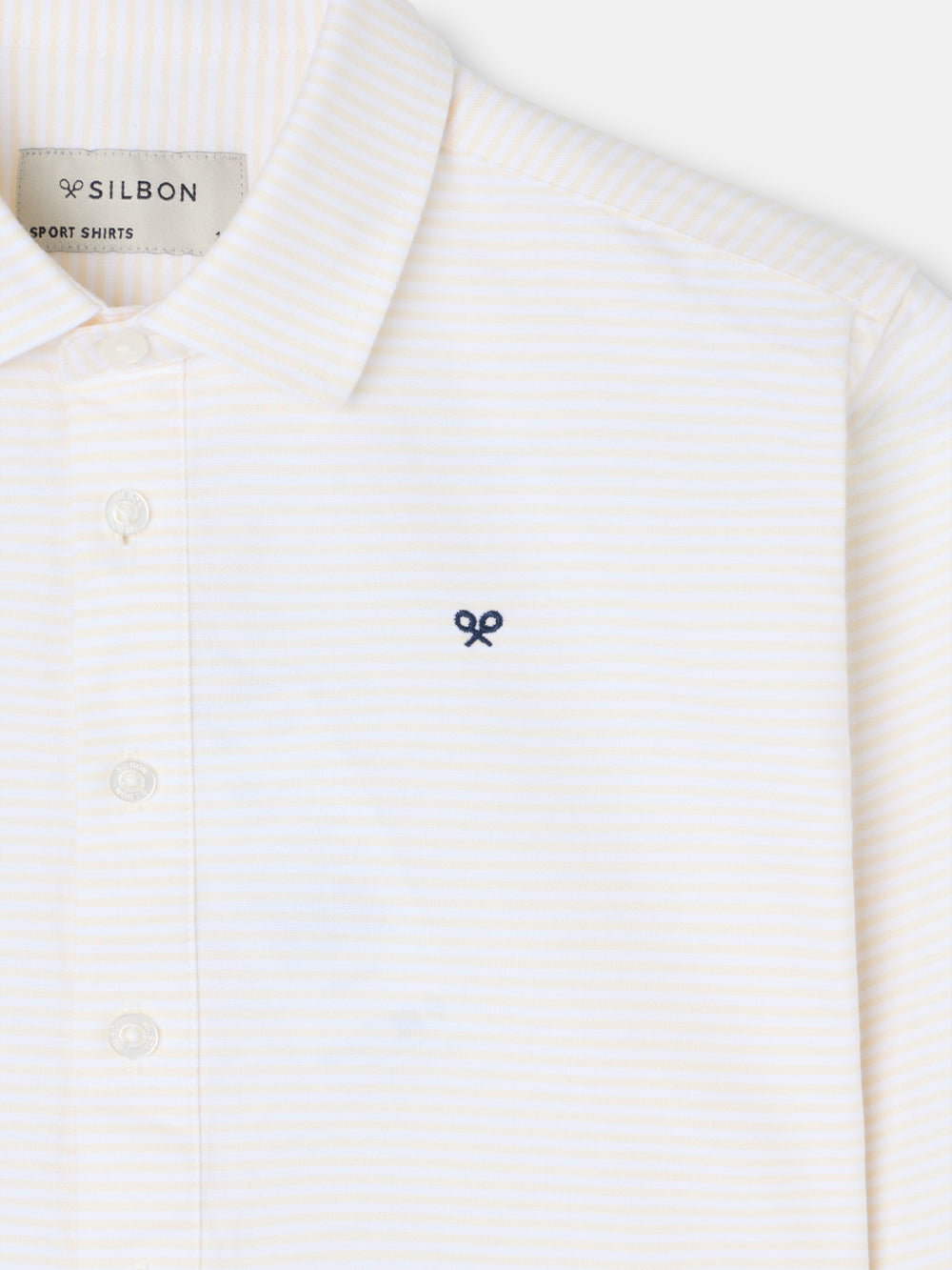 Camisola desportiva criança riscas horizontais amarelas
