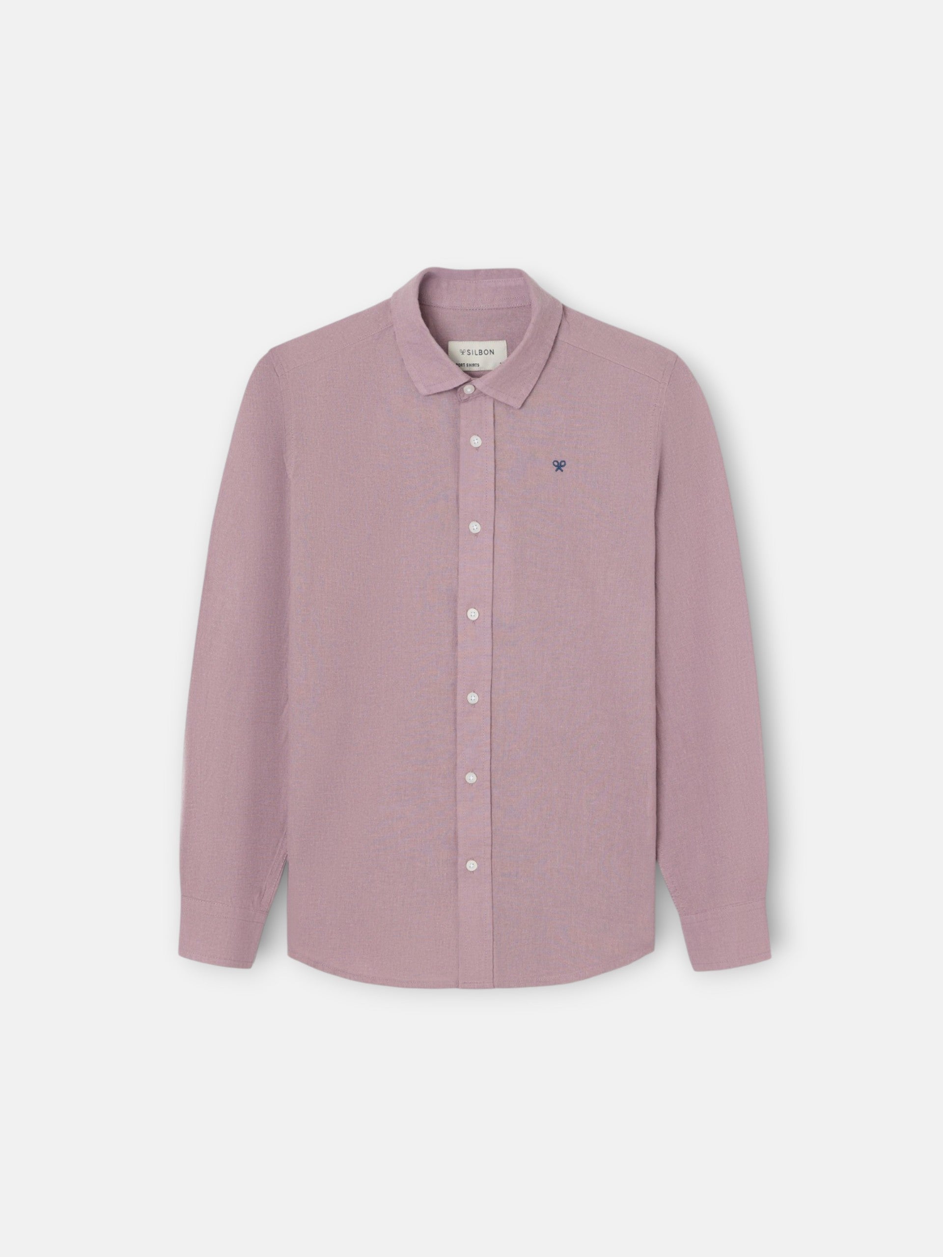 Kids' burgundy linen sport shirt
