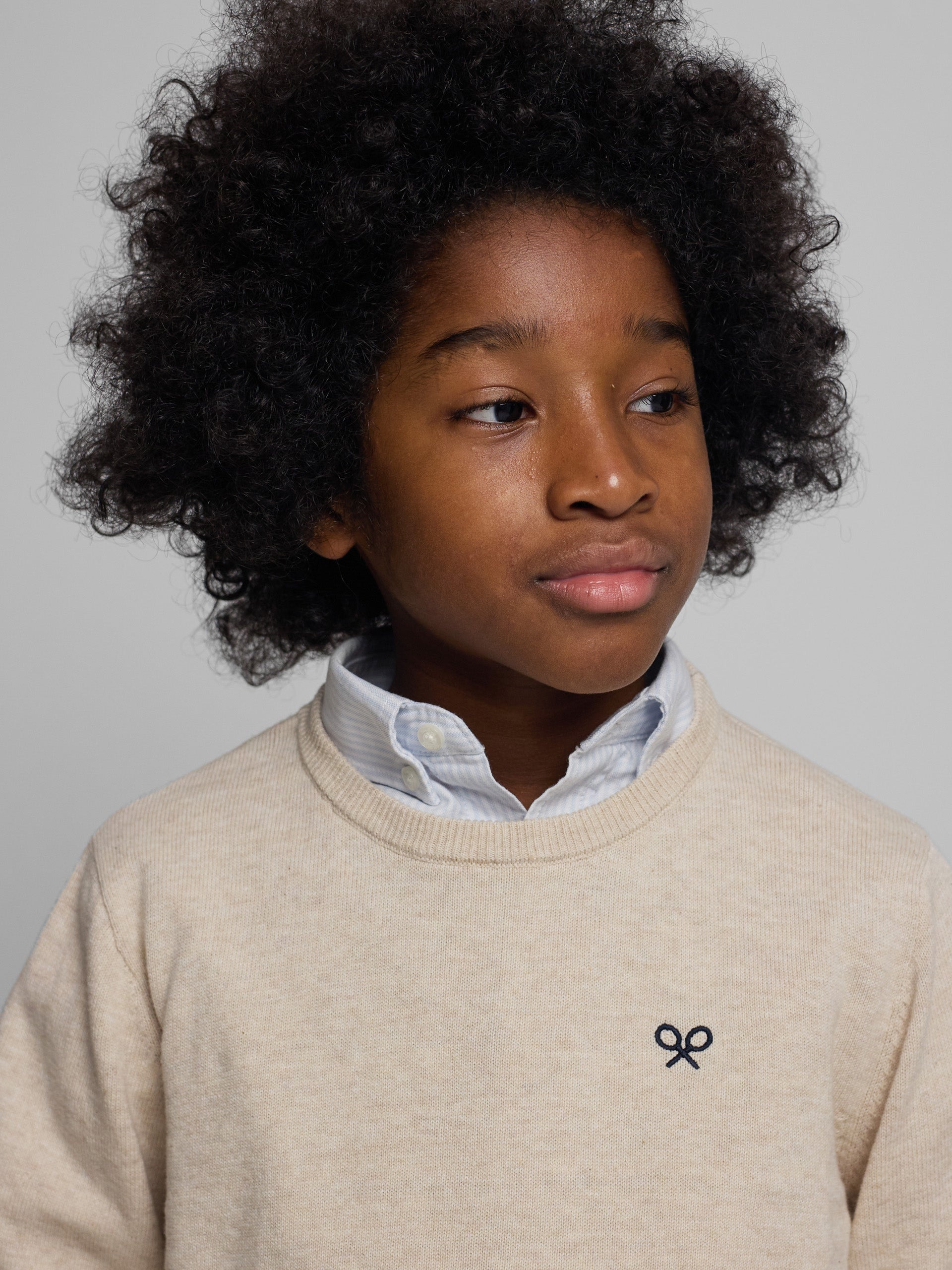 Pull en maille crème pour enfants