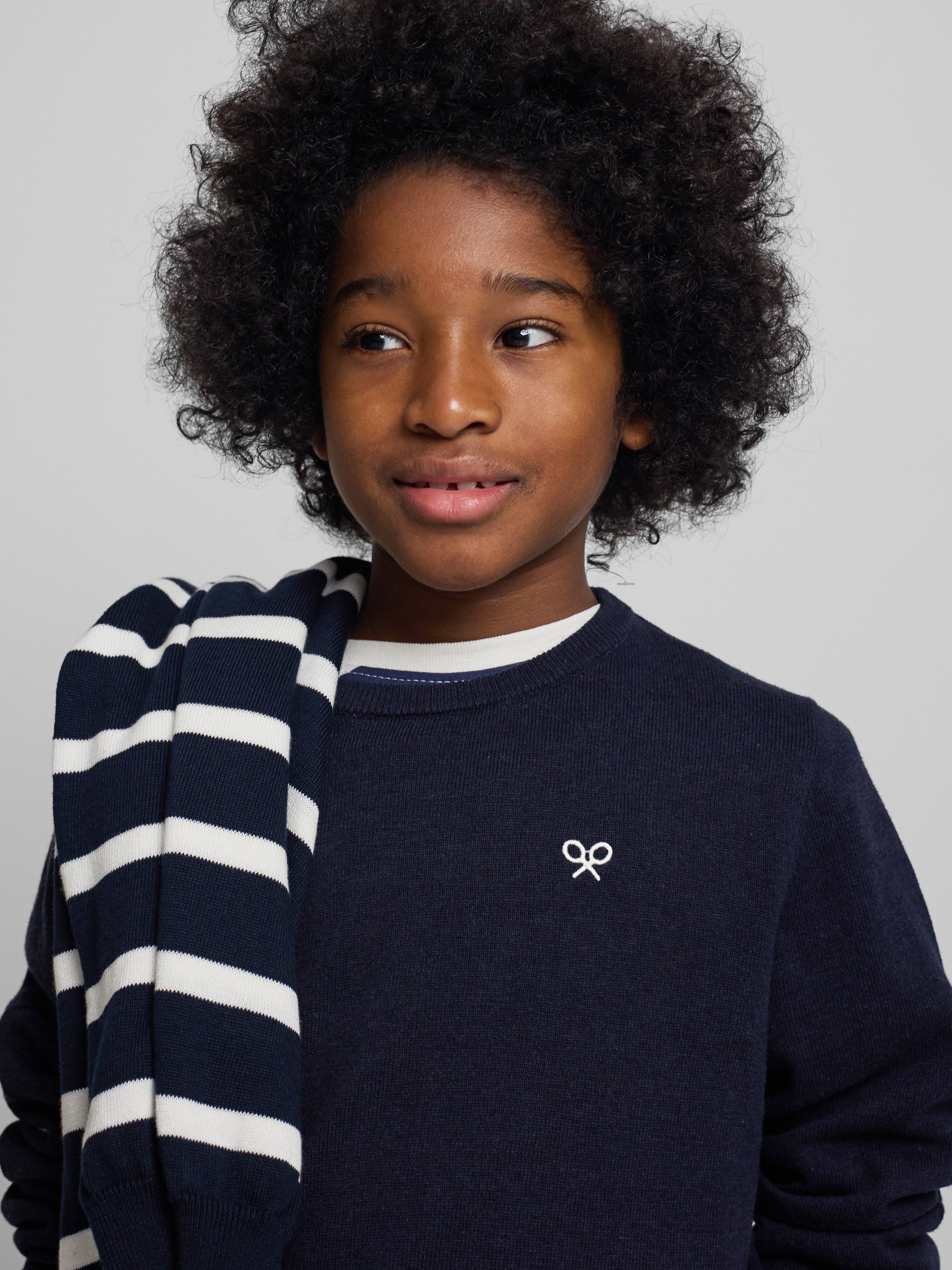 Pull en maille bleu marine pour enfants