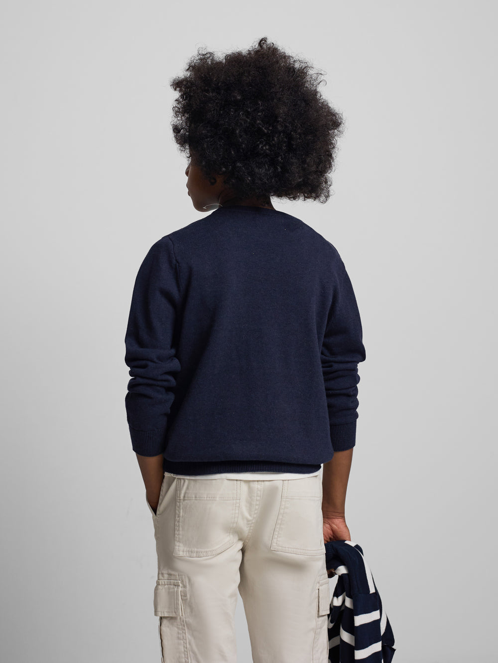Camisola de malha azul-marinho para crianças