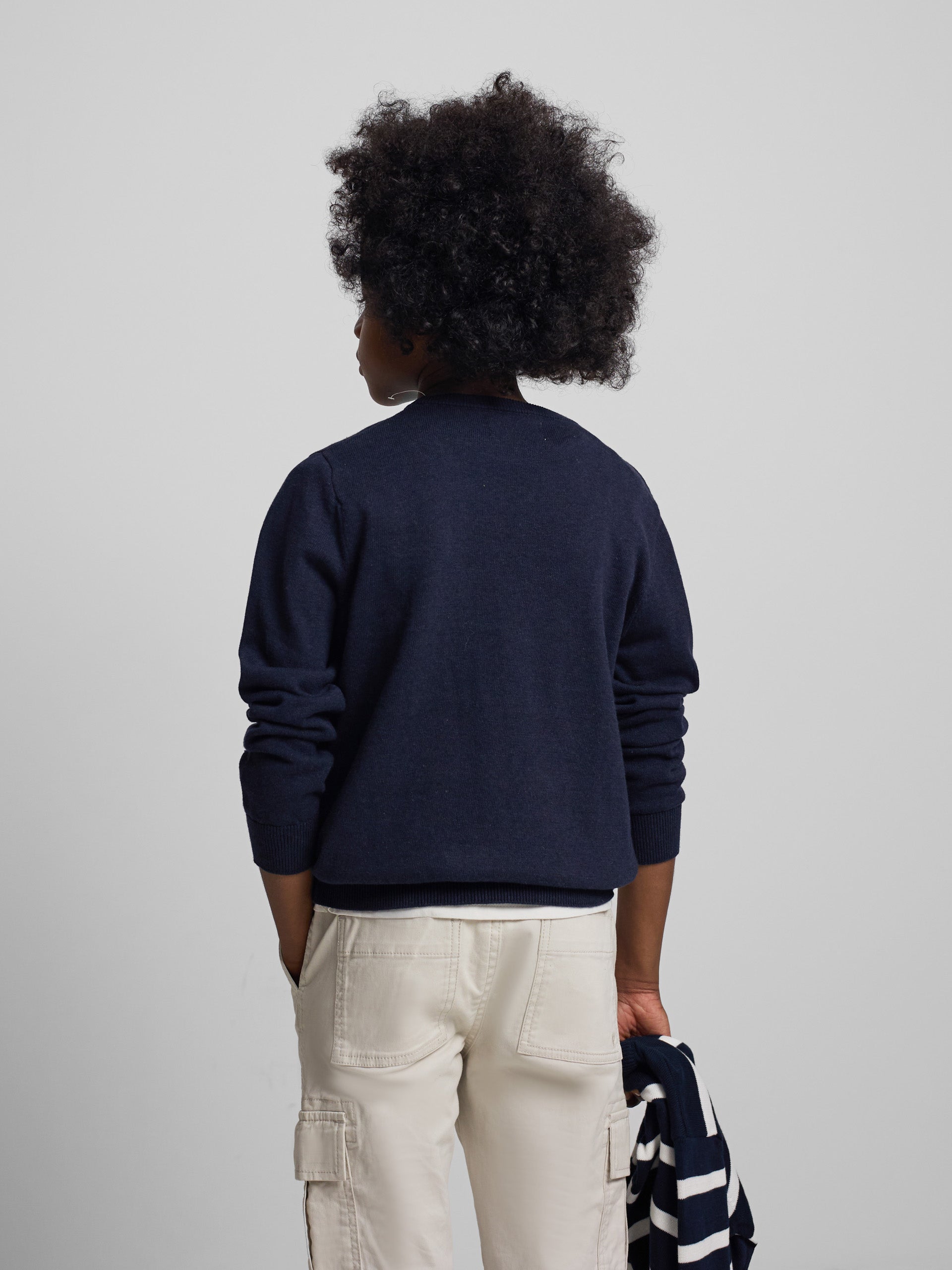 Pull en maille bleu marine pour enfants