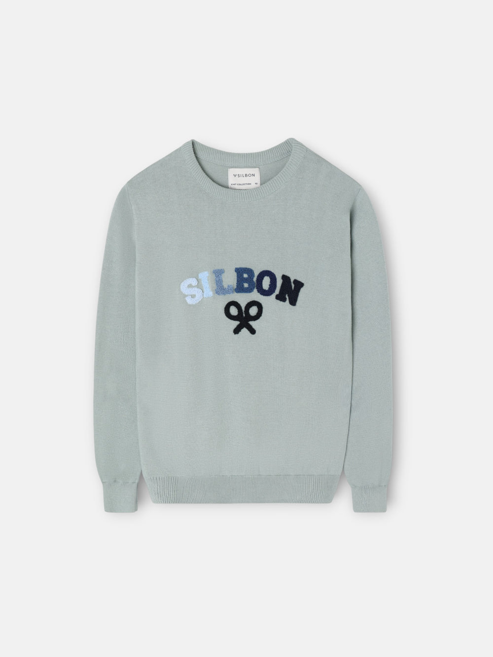 Kids sweater with colored letters in green