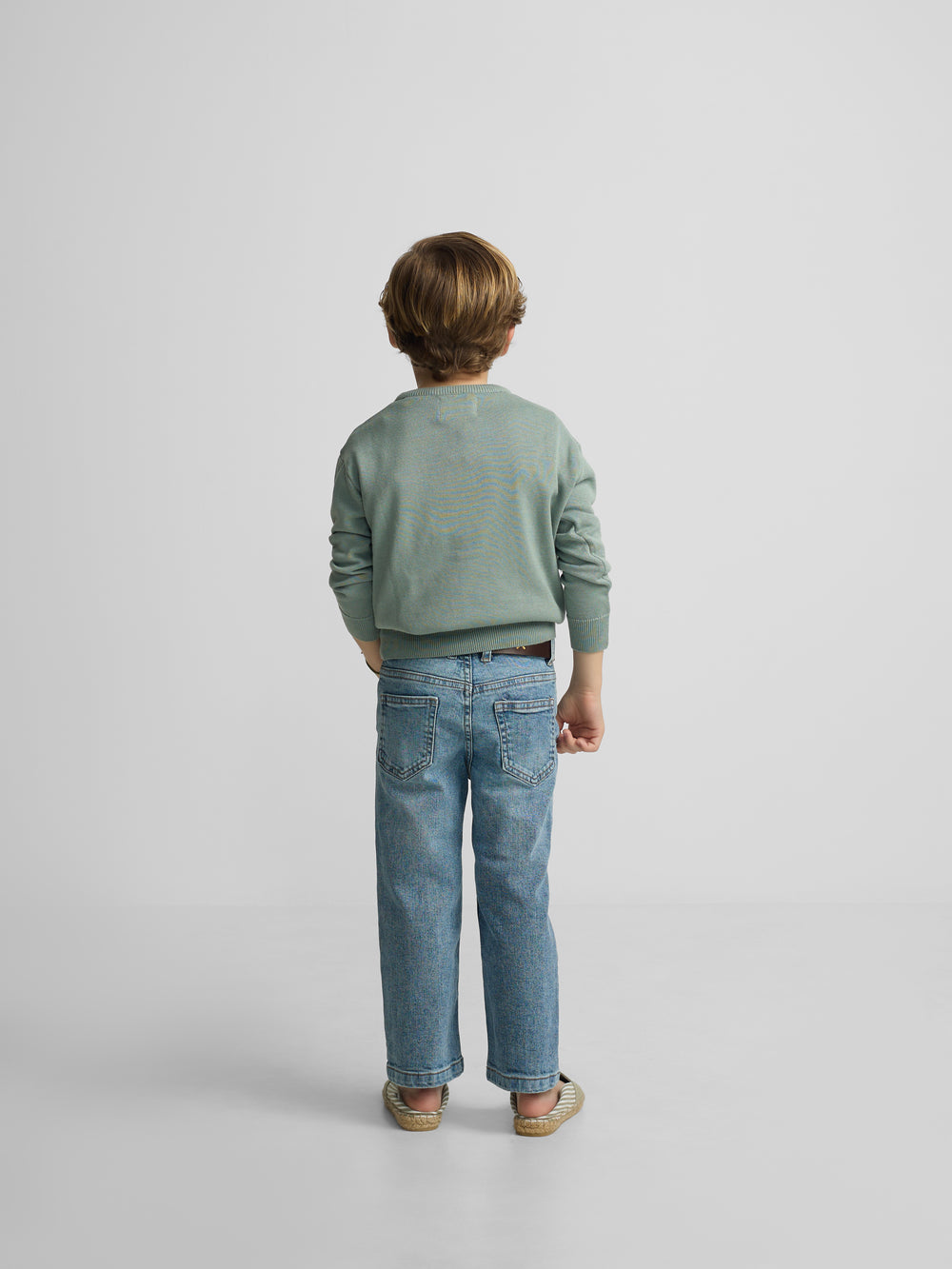 Kids sweater with colored letters in green