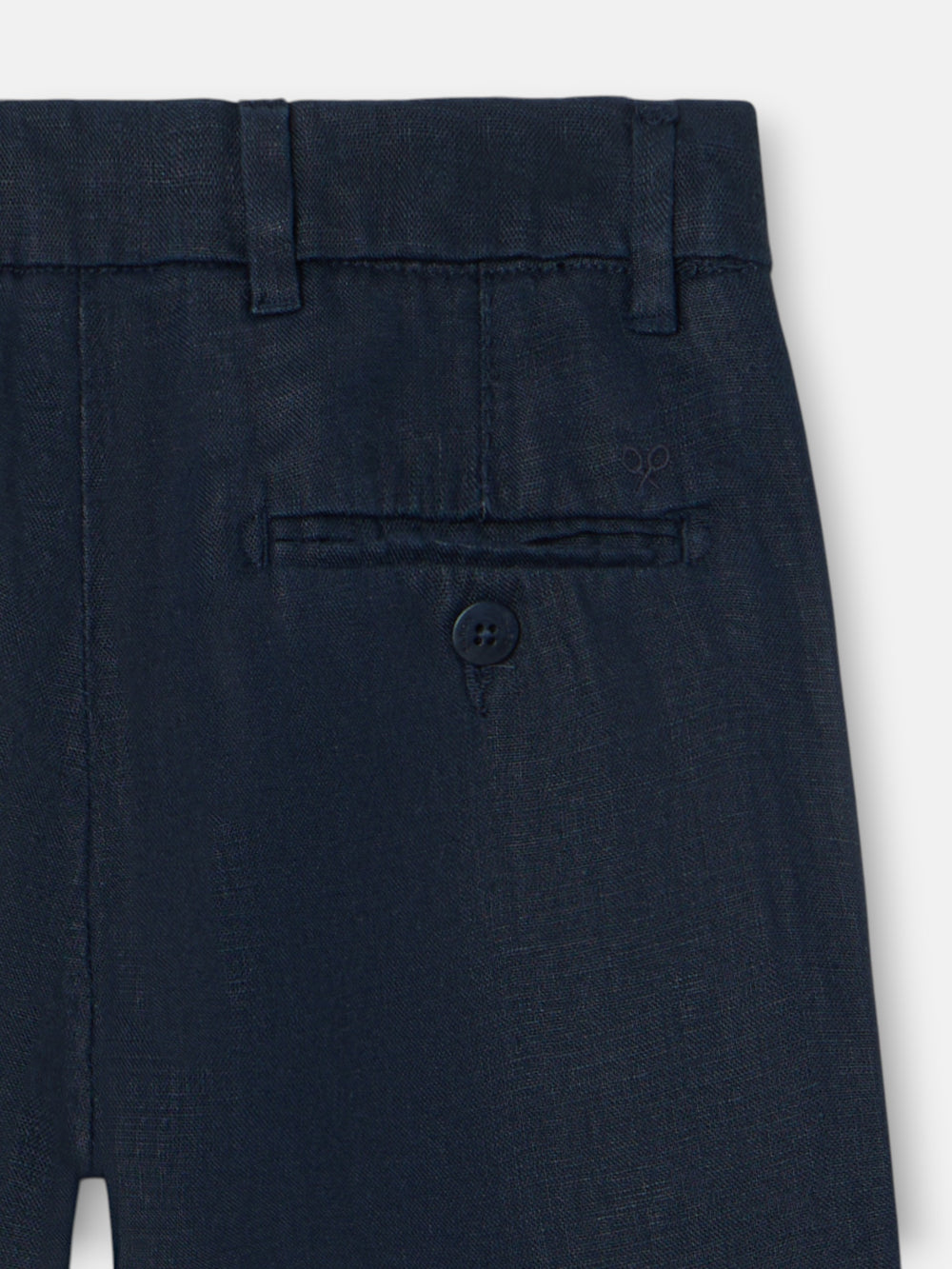 Kids' navy blue linen sport trousers