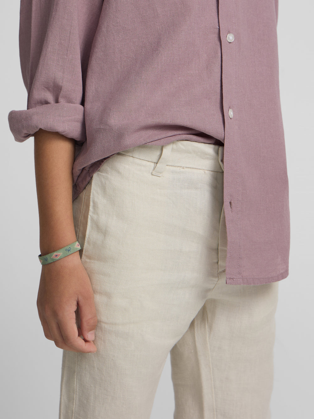 Pantalon de sport enfant chino lin beige