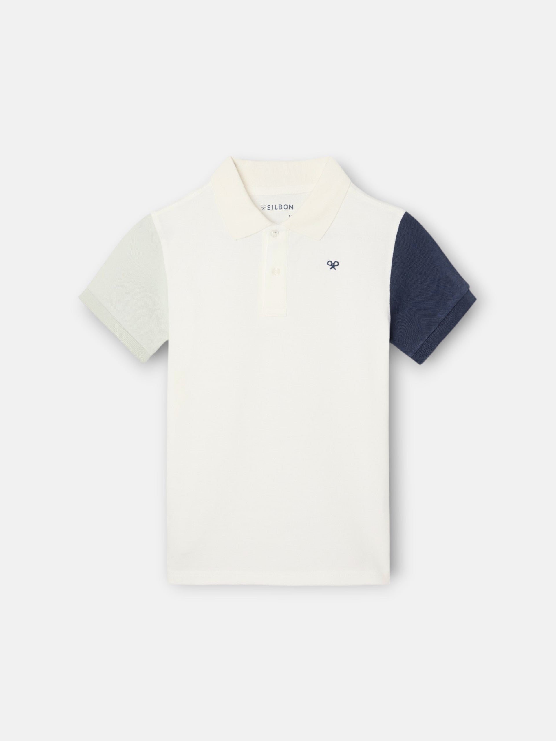 Polo kids tricolor blanco
