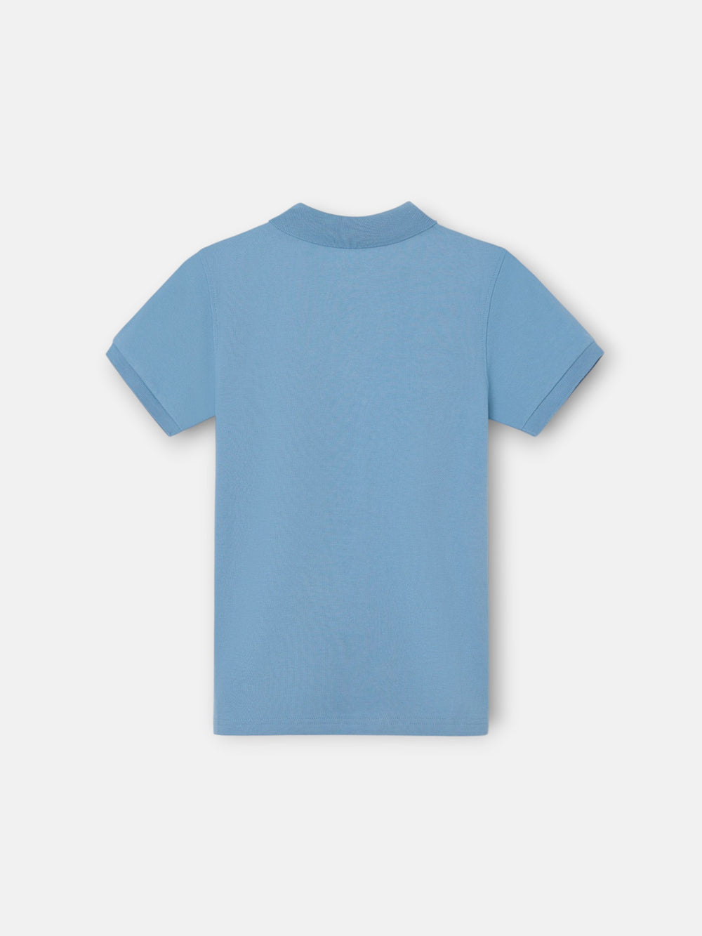 Plain kids polo with terry logo in medium blue
