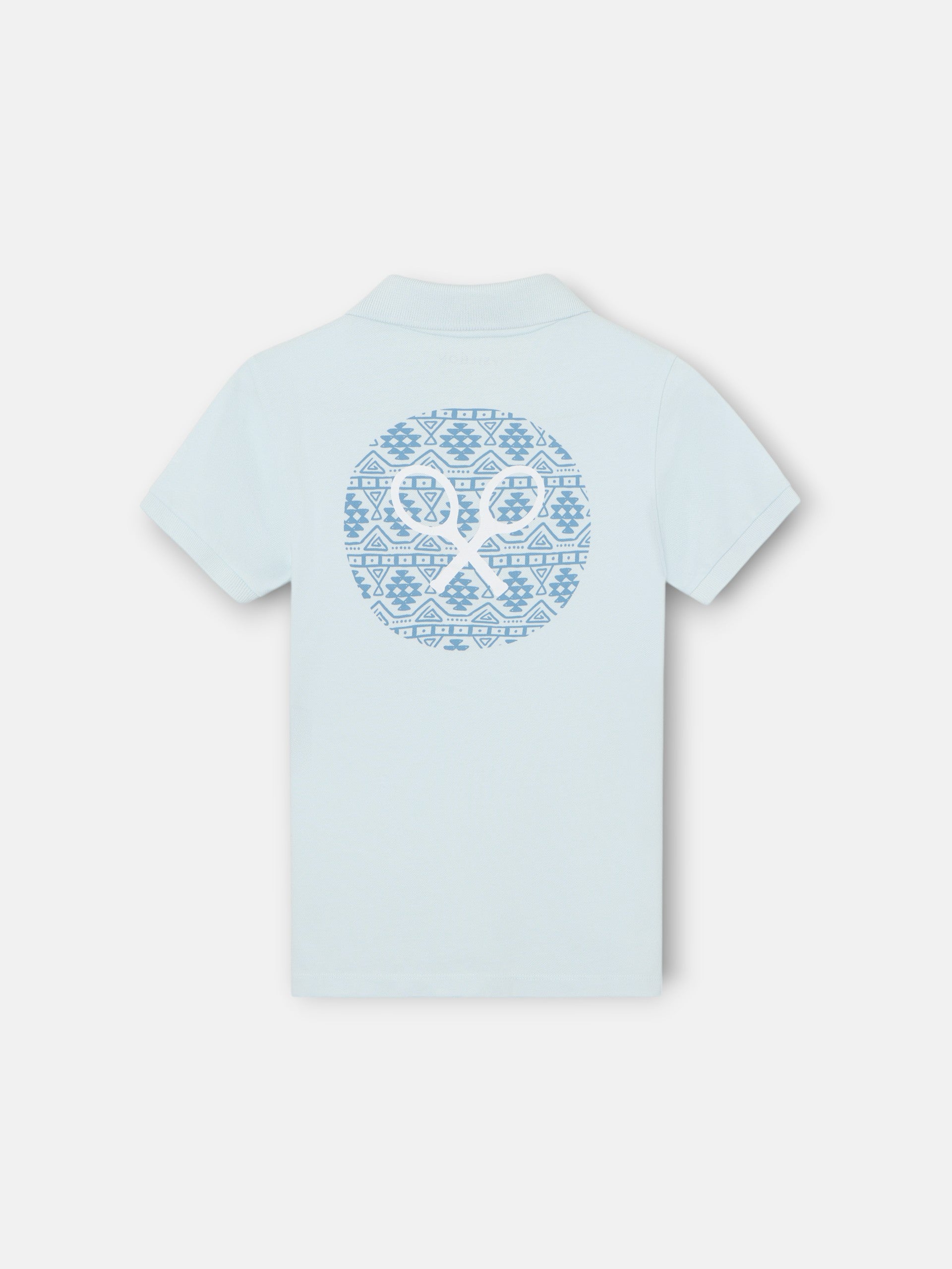 Kids' ethnic racket blue polo
