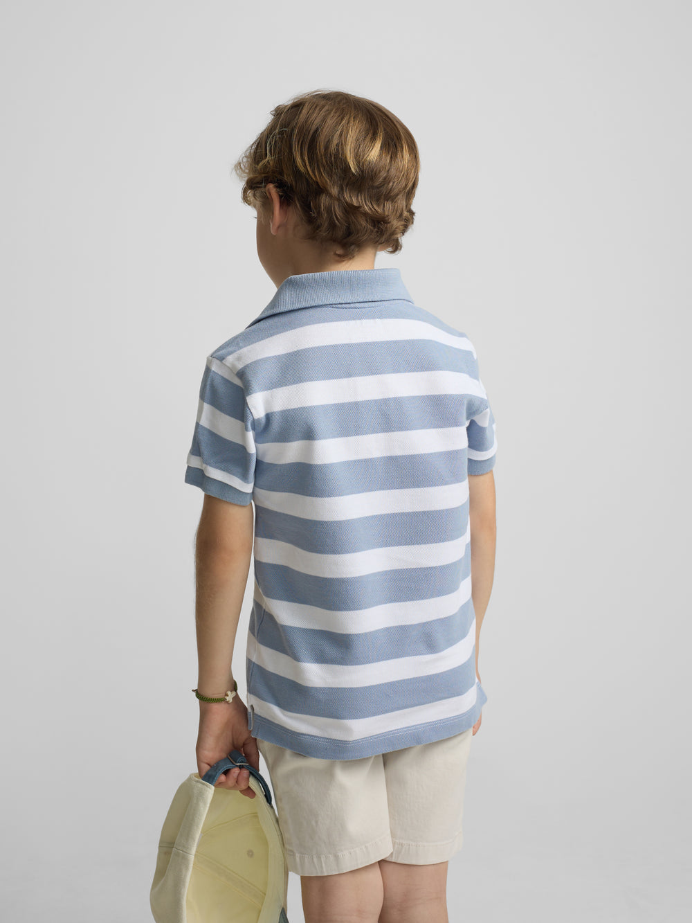 Kids striped polo white blue