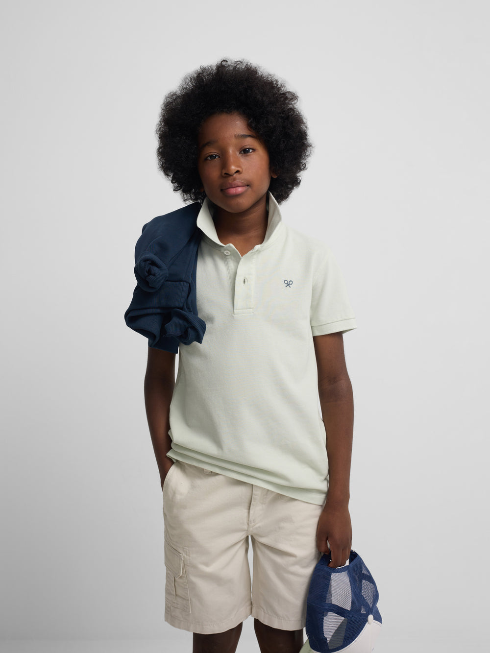 Polo enfant raquette ethnique vert