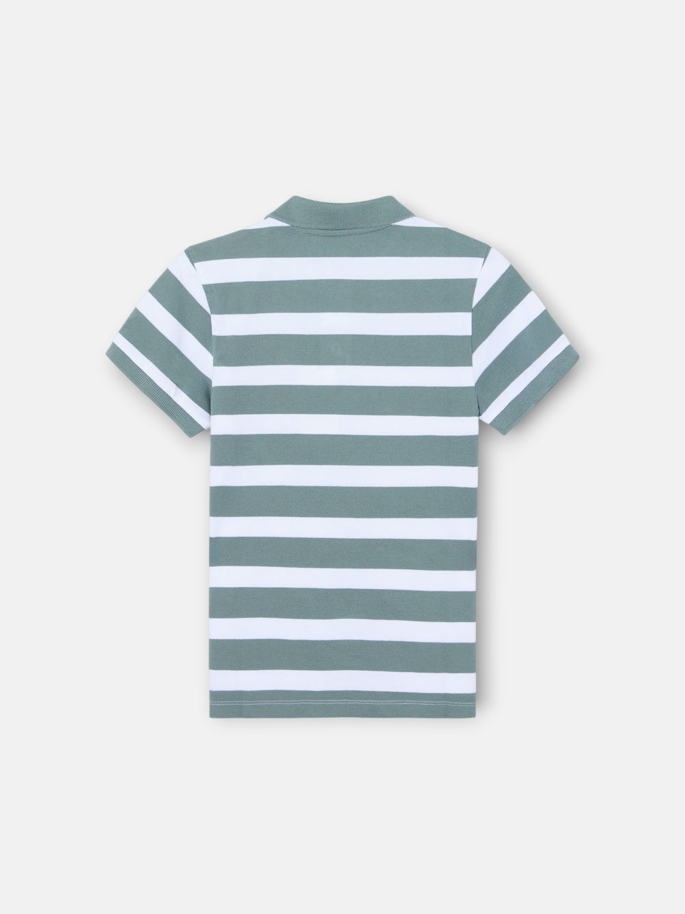Polo enfant à rayures blanc et vert