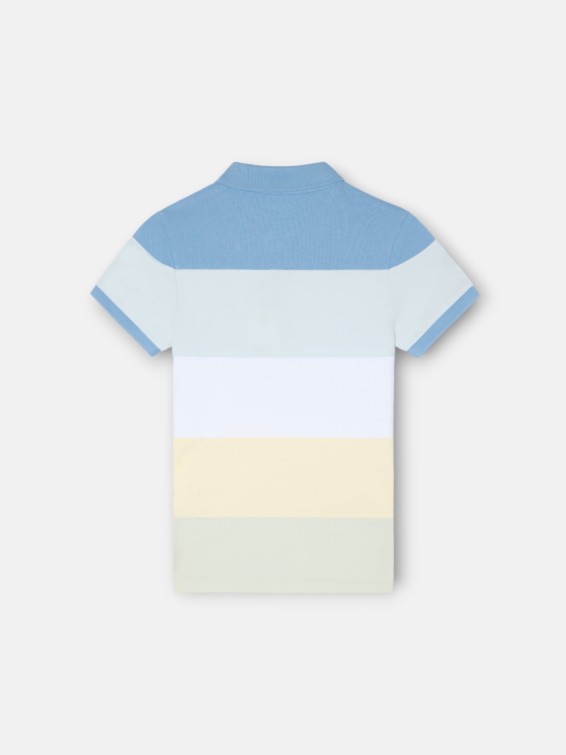 Kids' wide stripe multicolor blue polo